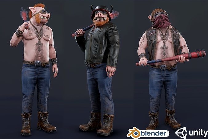 Boar Baiker Low-poly 3D model