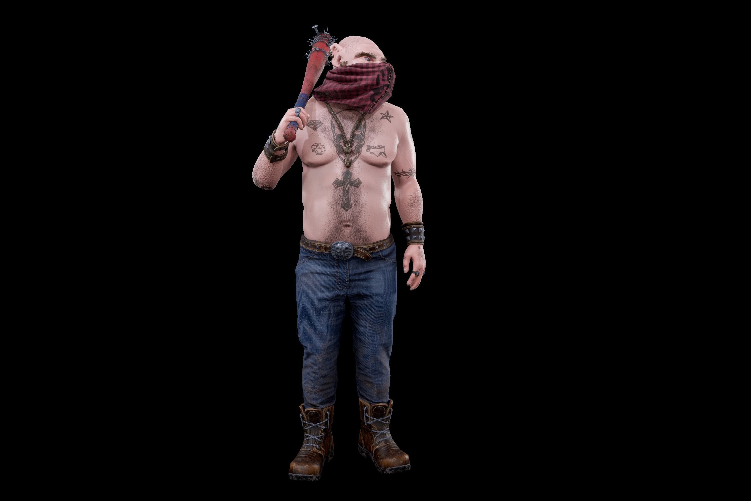 Boar Baiker Low-poly 3D model_32