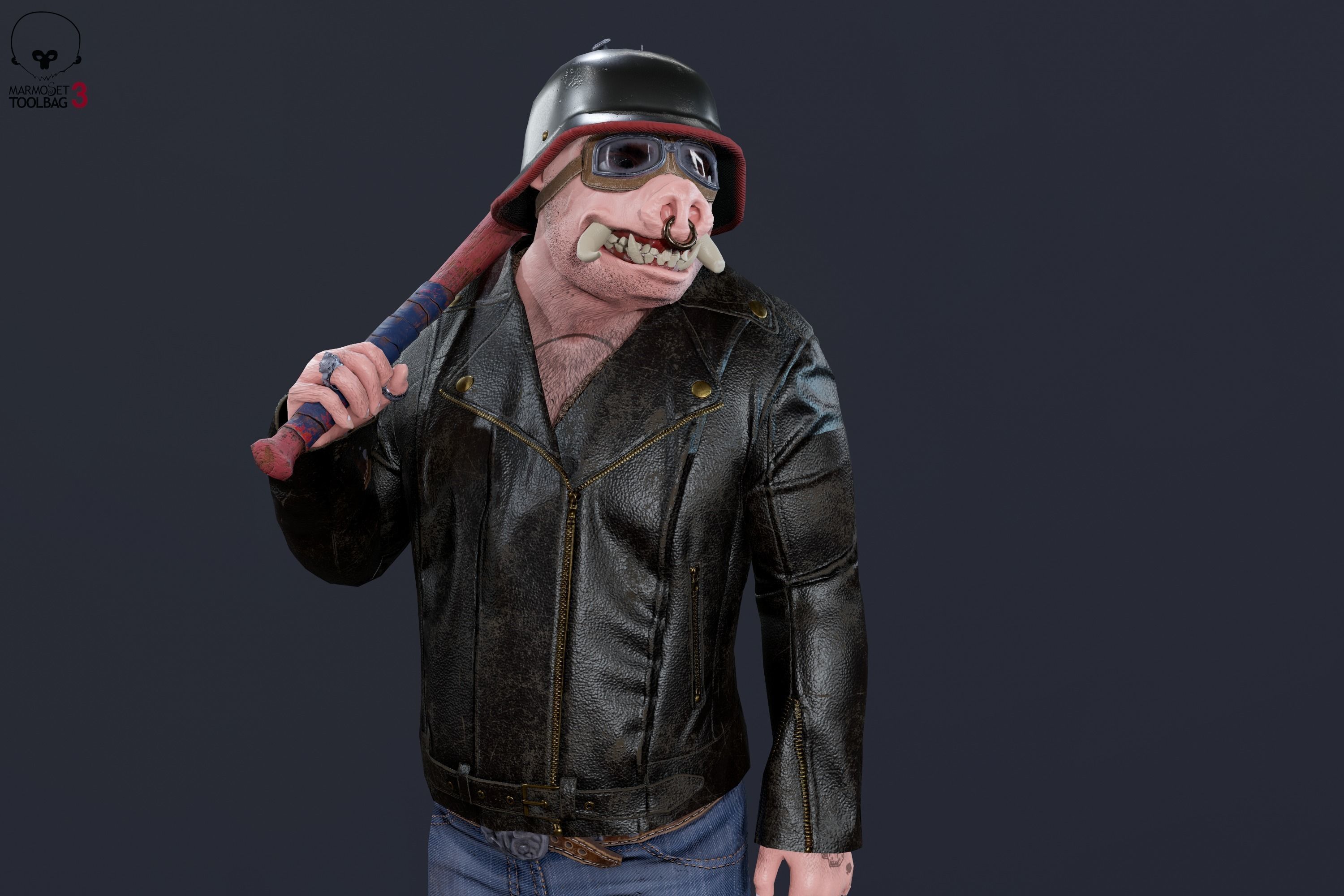 Boar Baiker Low-poly 3D model_24