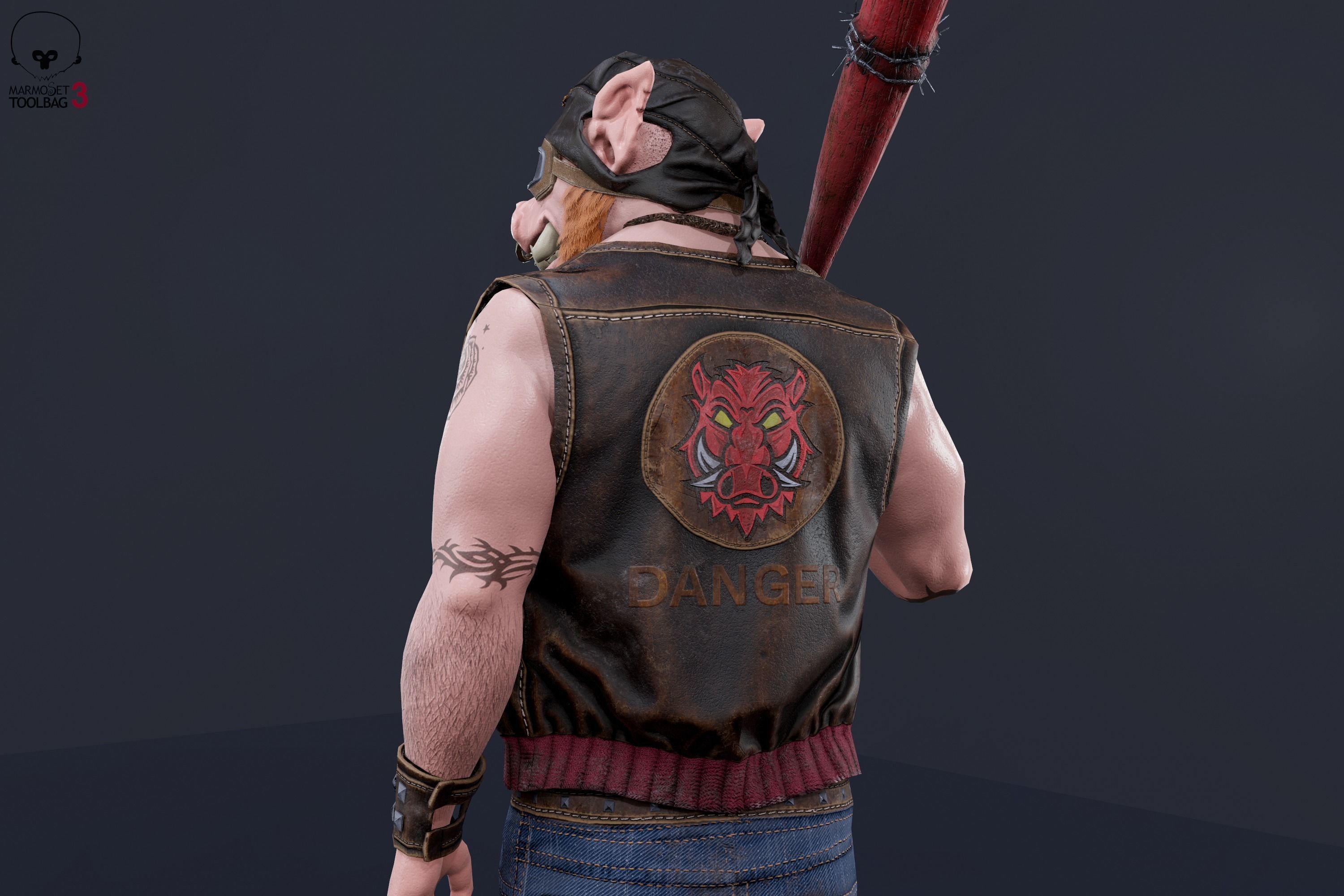 Boar Baiker Low-poly 3D model_20