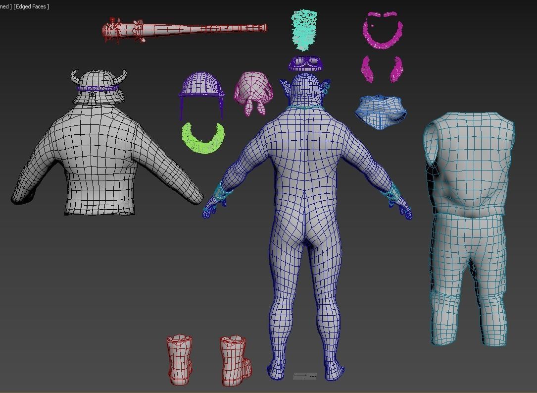 Boar Baiker Low-poly 3D model_36