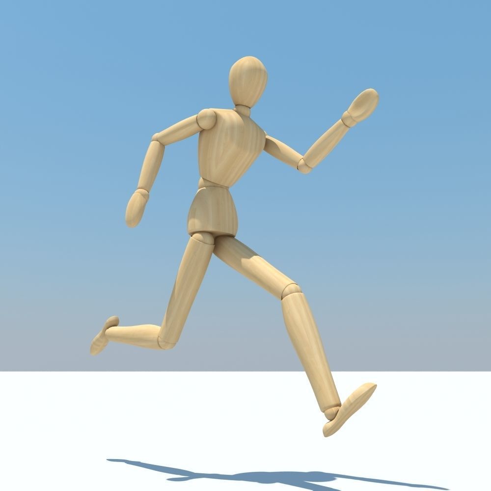 3D Wooden Figure Rigged 3D model_6