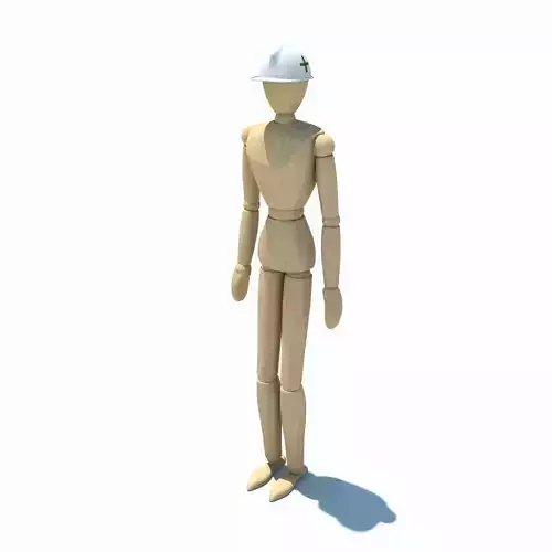 3D Wooden Figure Rigged