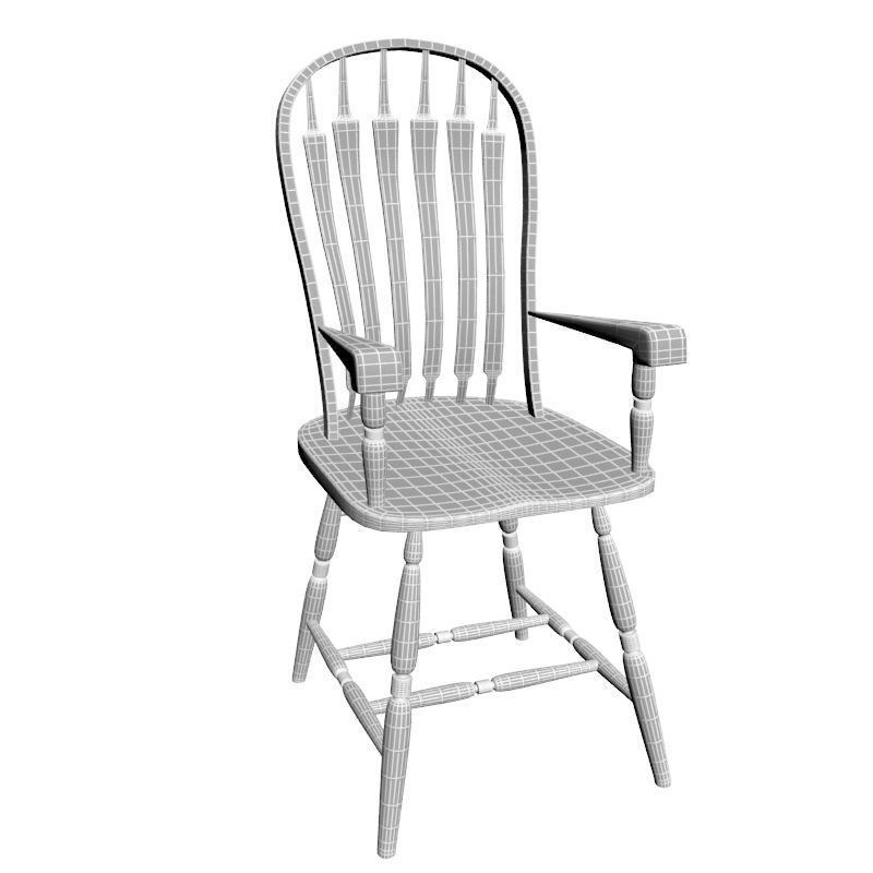 Colonial chair 3D model_3
