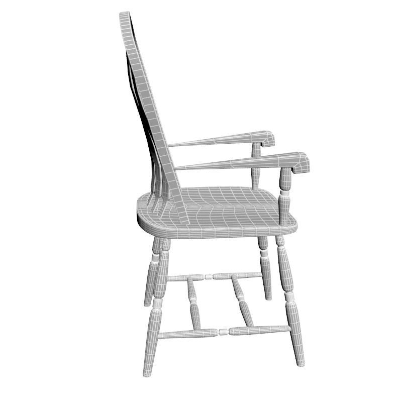 Colonial chair 3D model_4