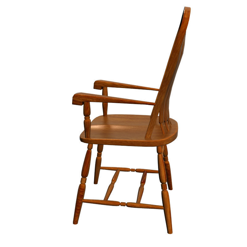 Colonial chair 3D model_2