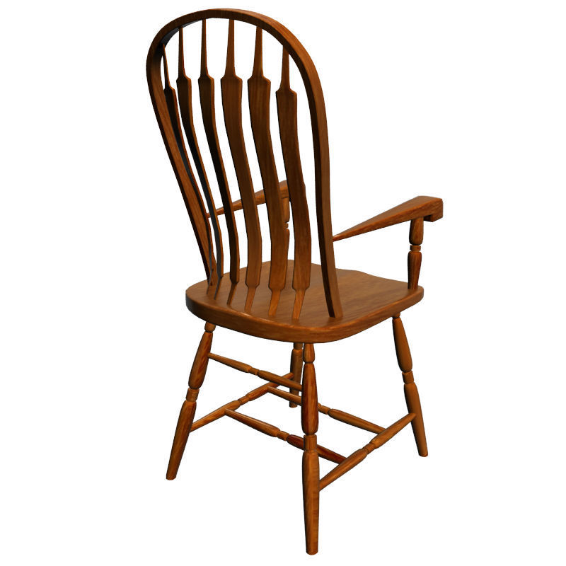 Colonial chair 3D model_1