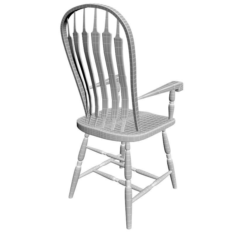 Colonial chair 3D model_5