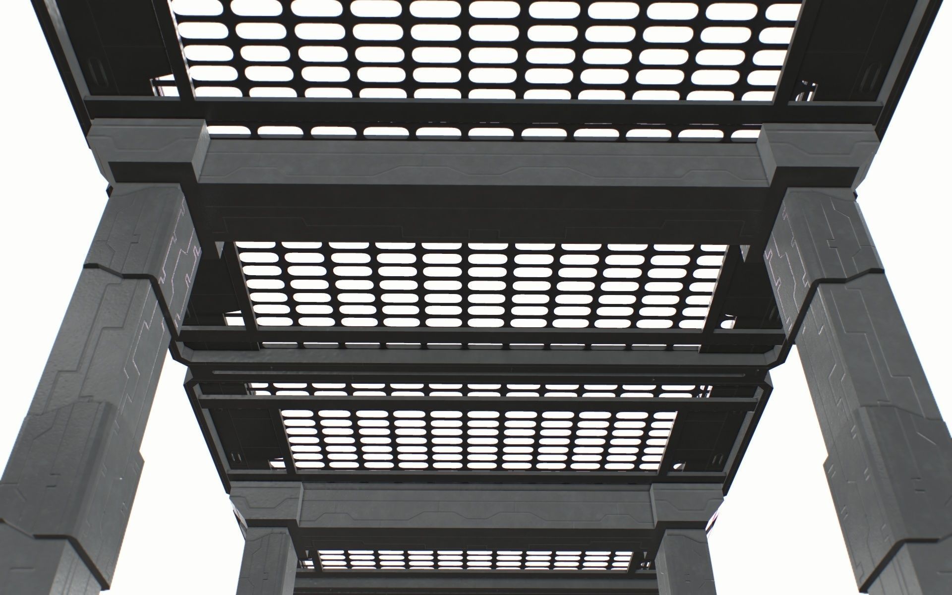 Sc Fi Bridge Low-poly 3D model_12