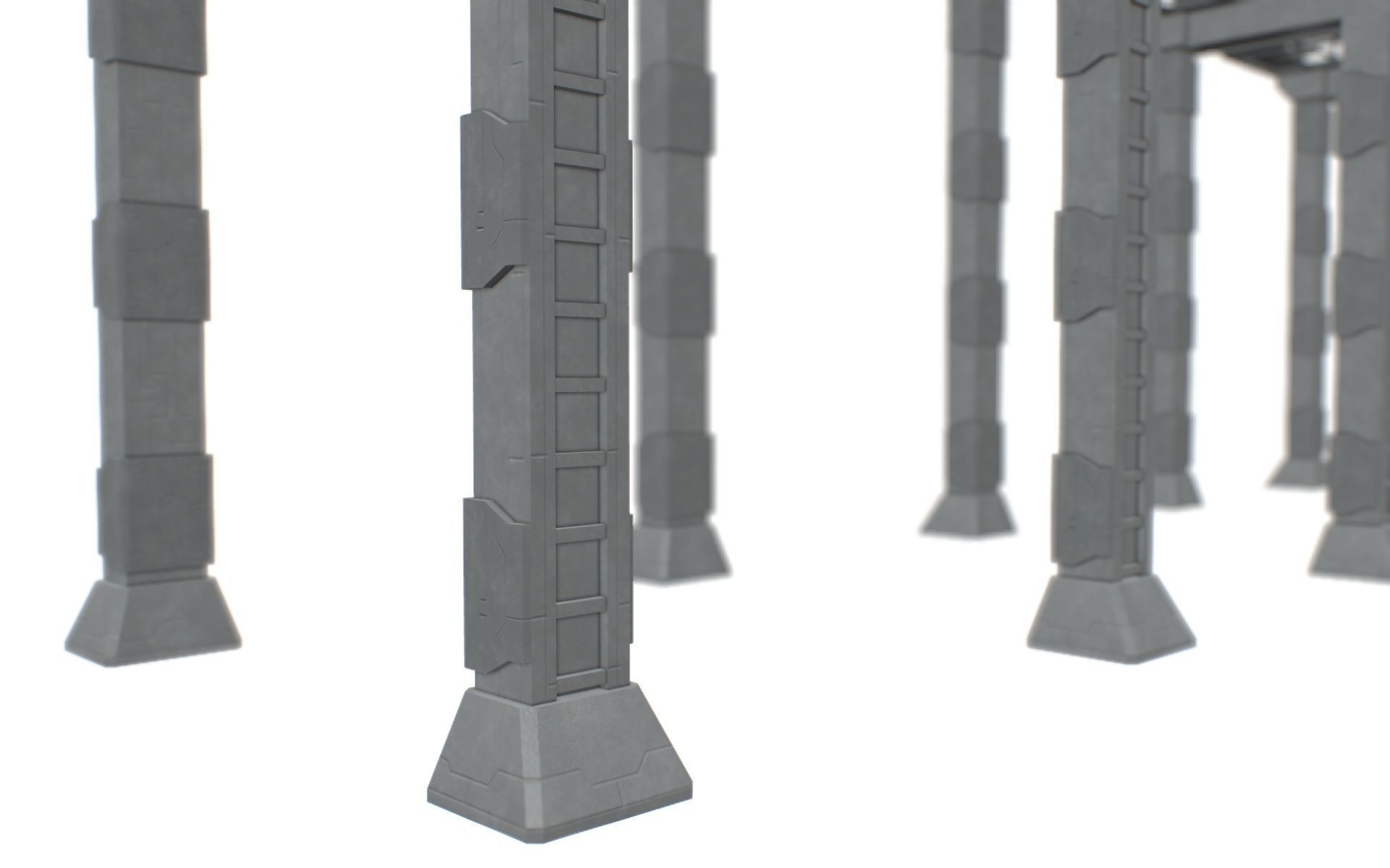 Sc Fi Bridge Low-poly 3D model_5