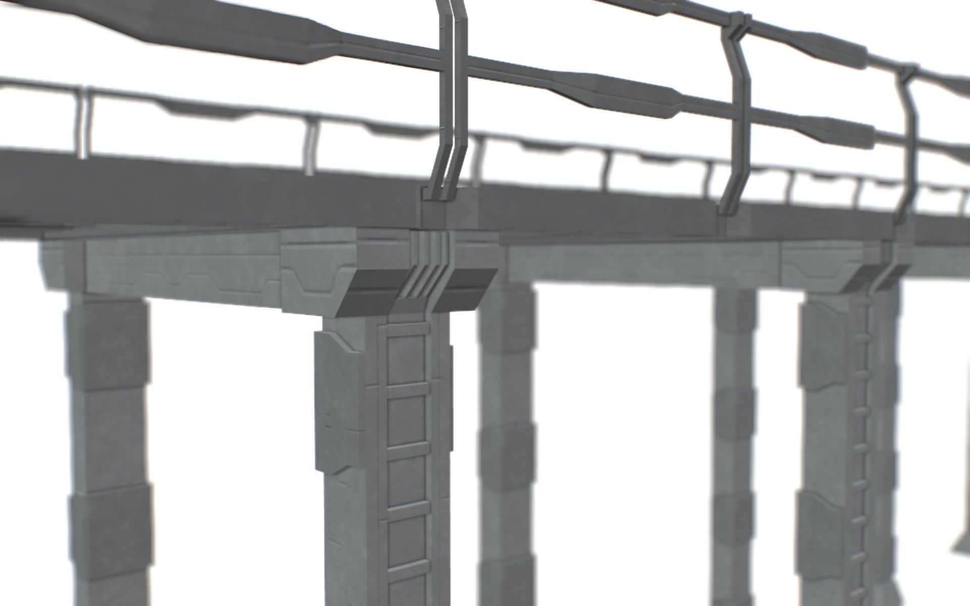 Sc Fi Bridge Low-poly 3D model_6