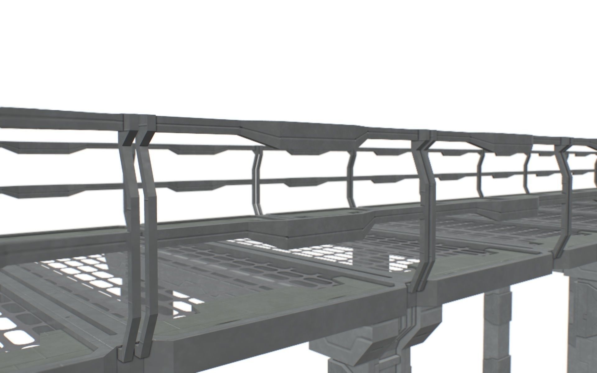 Sc Fi Bridge Low-poly 3D model_7