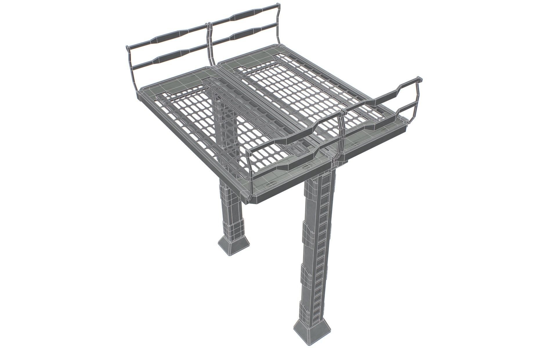 Sc Fi Bridge Low-poly 3D model_14