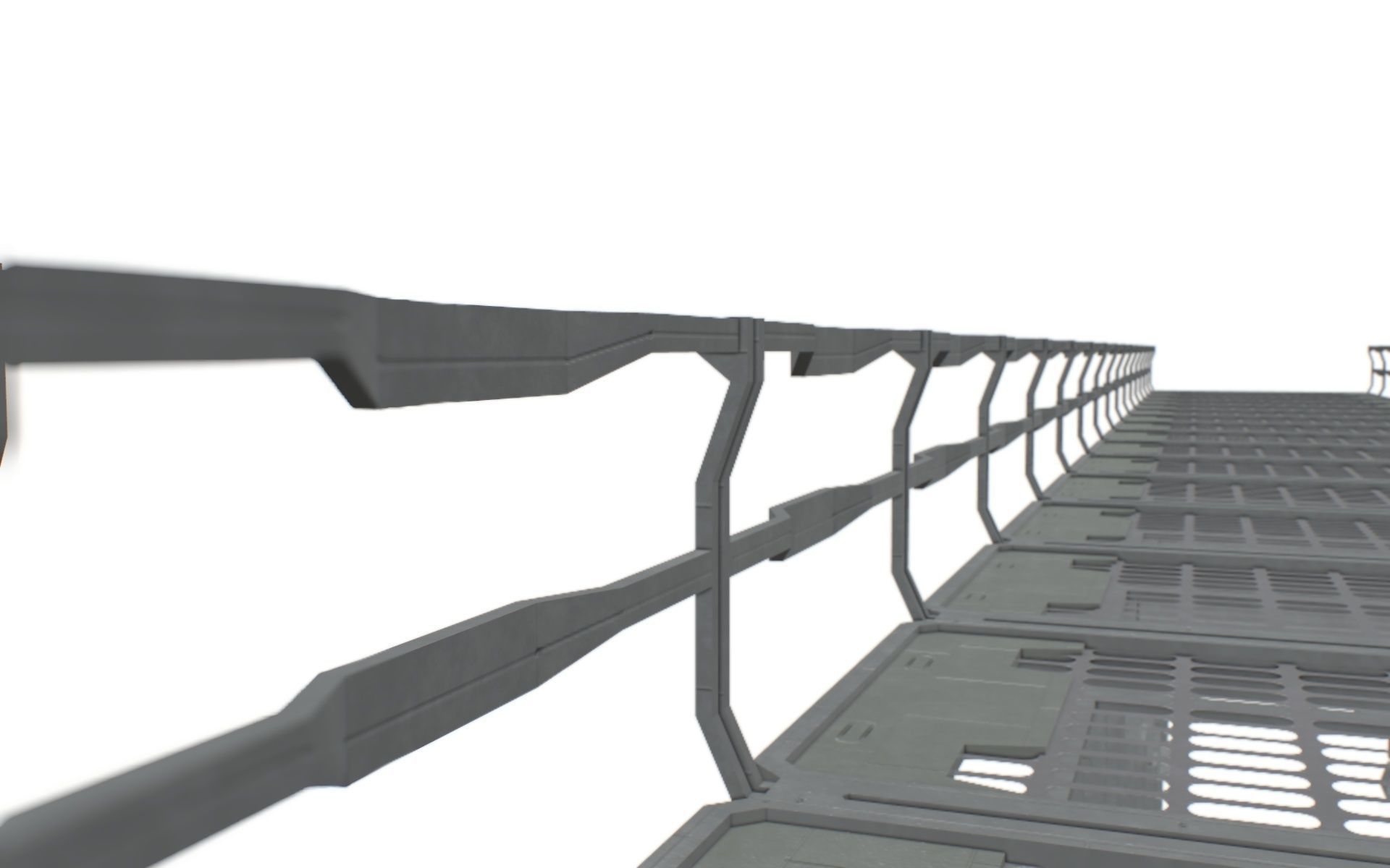 Sc Fi Bridge Low-poly 3D model_8