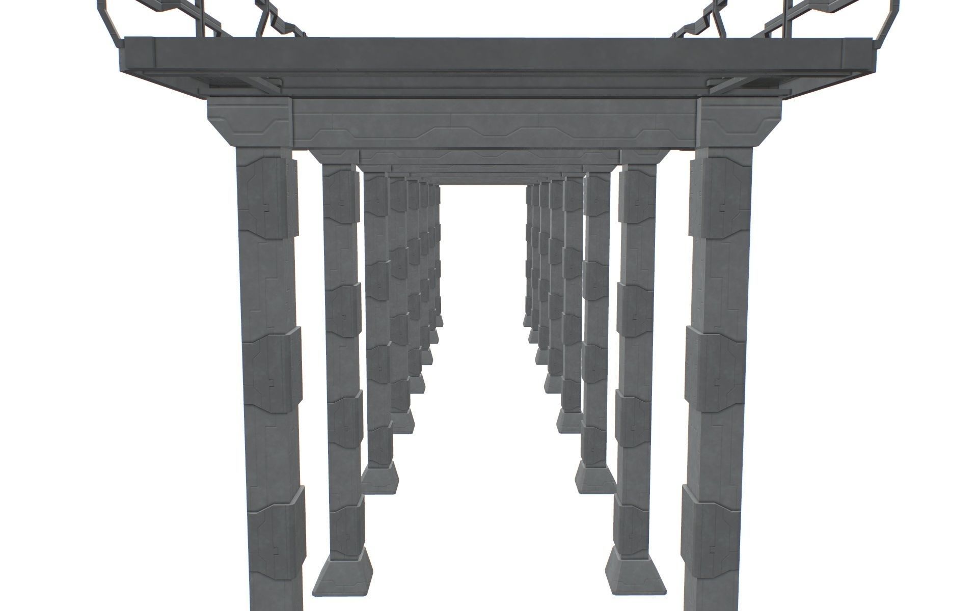 Sc Fi Bridge Low-poly 3D model_3