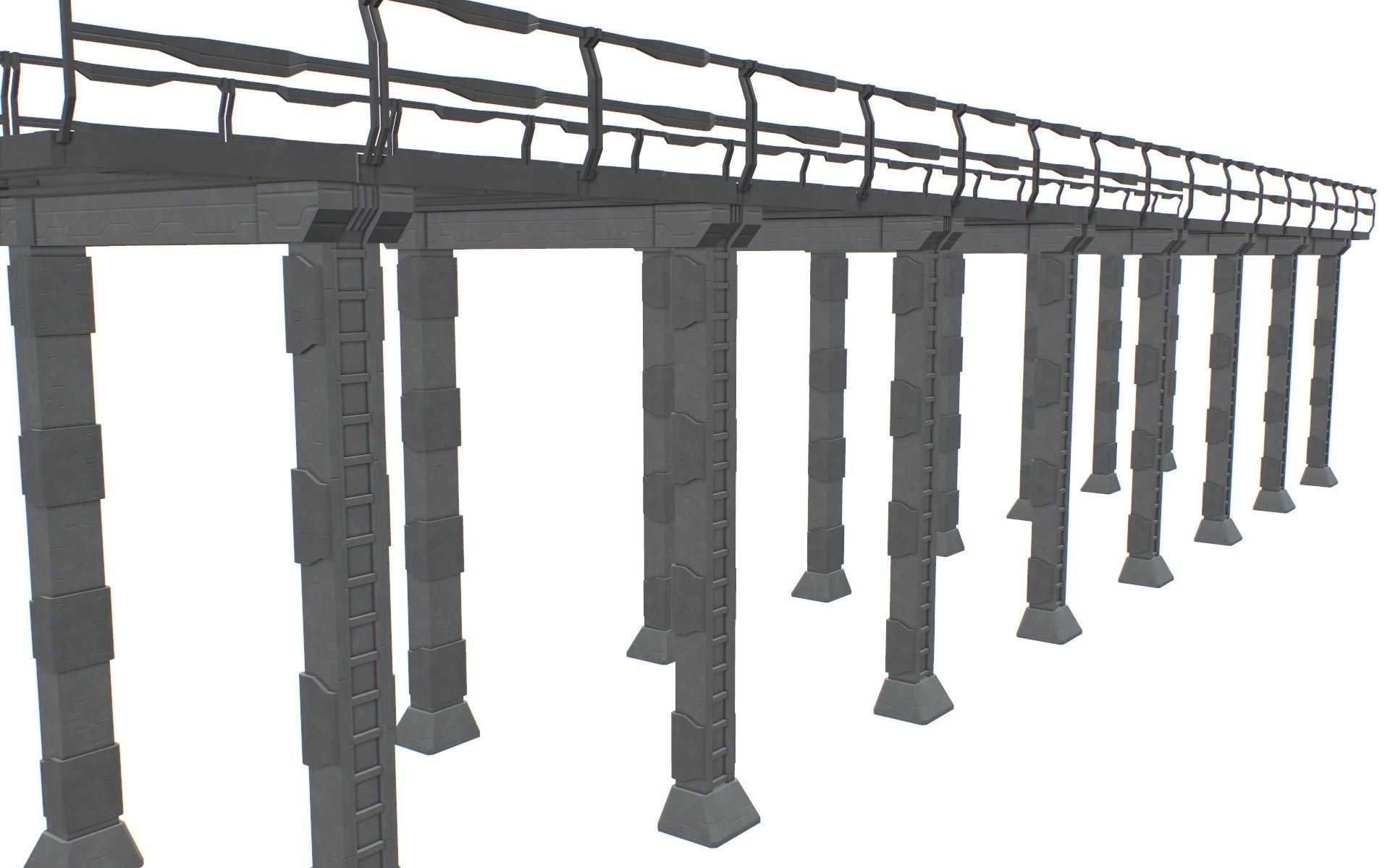 Sc Fi Bridge Low-poly 3D model_4