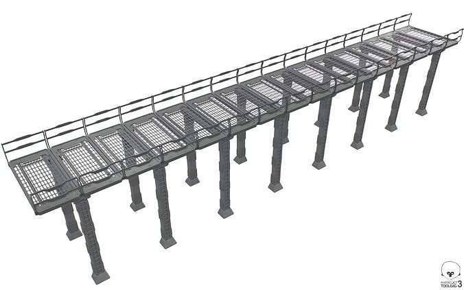 Sc Fi Bridge Low-poly 3D model
