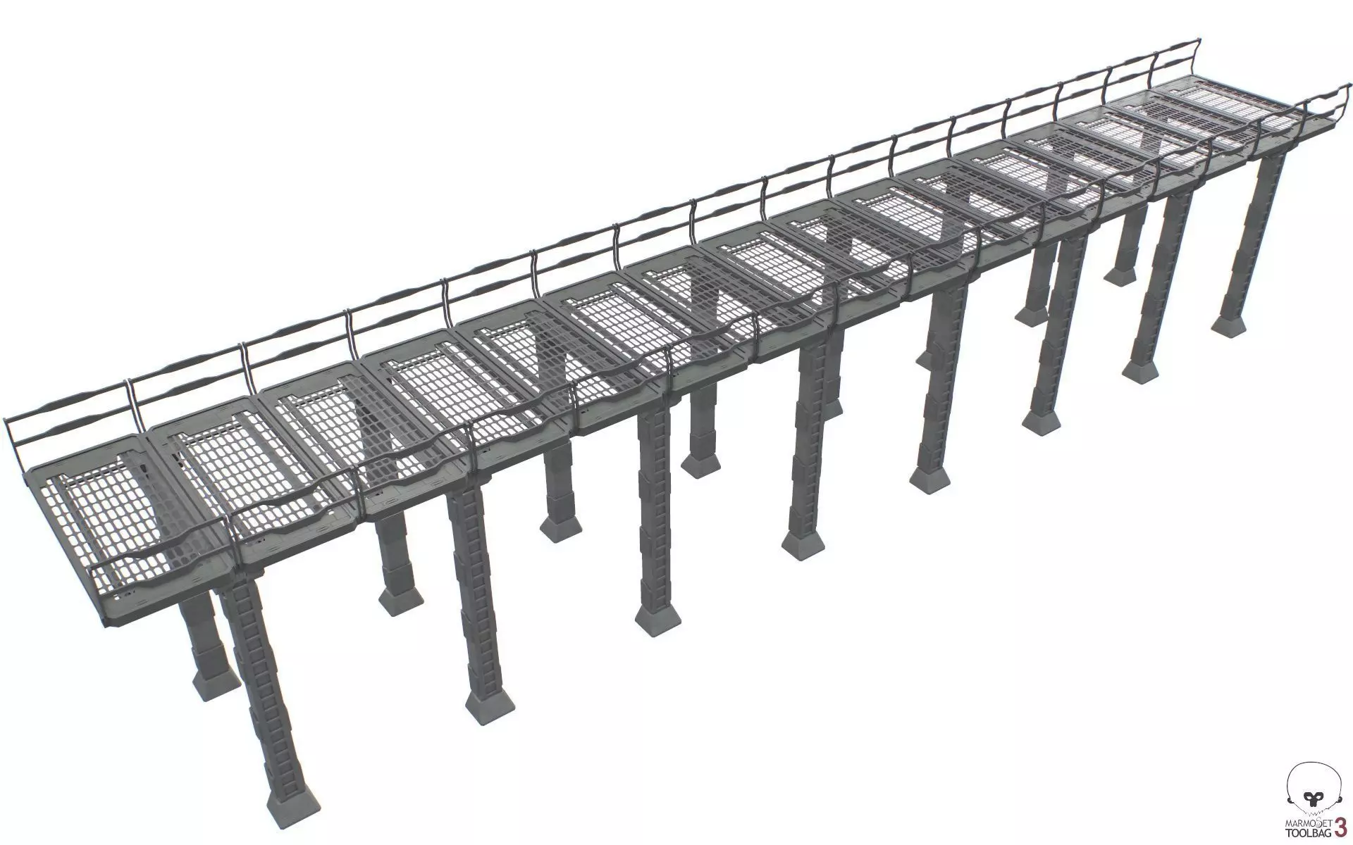 Sc Fi Bridge Low-poly 3D model_0