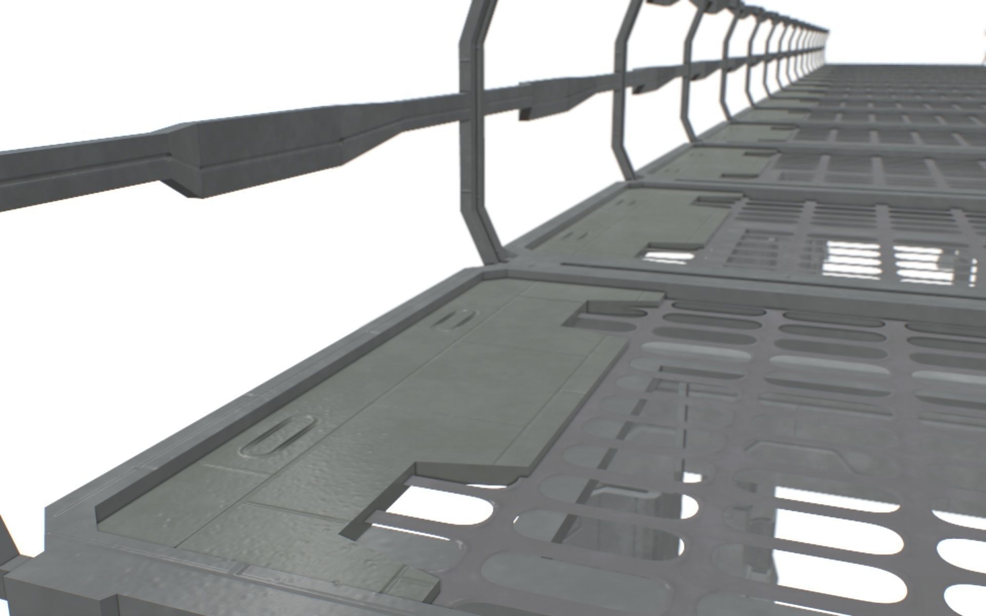 Sc Fi Bridge Low-poly 3D model_9