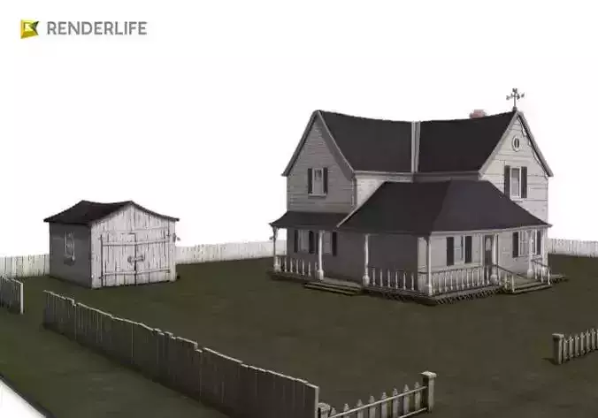 Old farmhouse exterior 3D model
