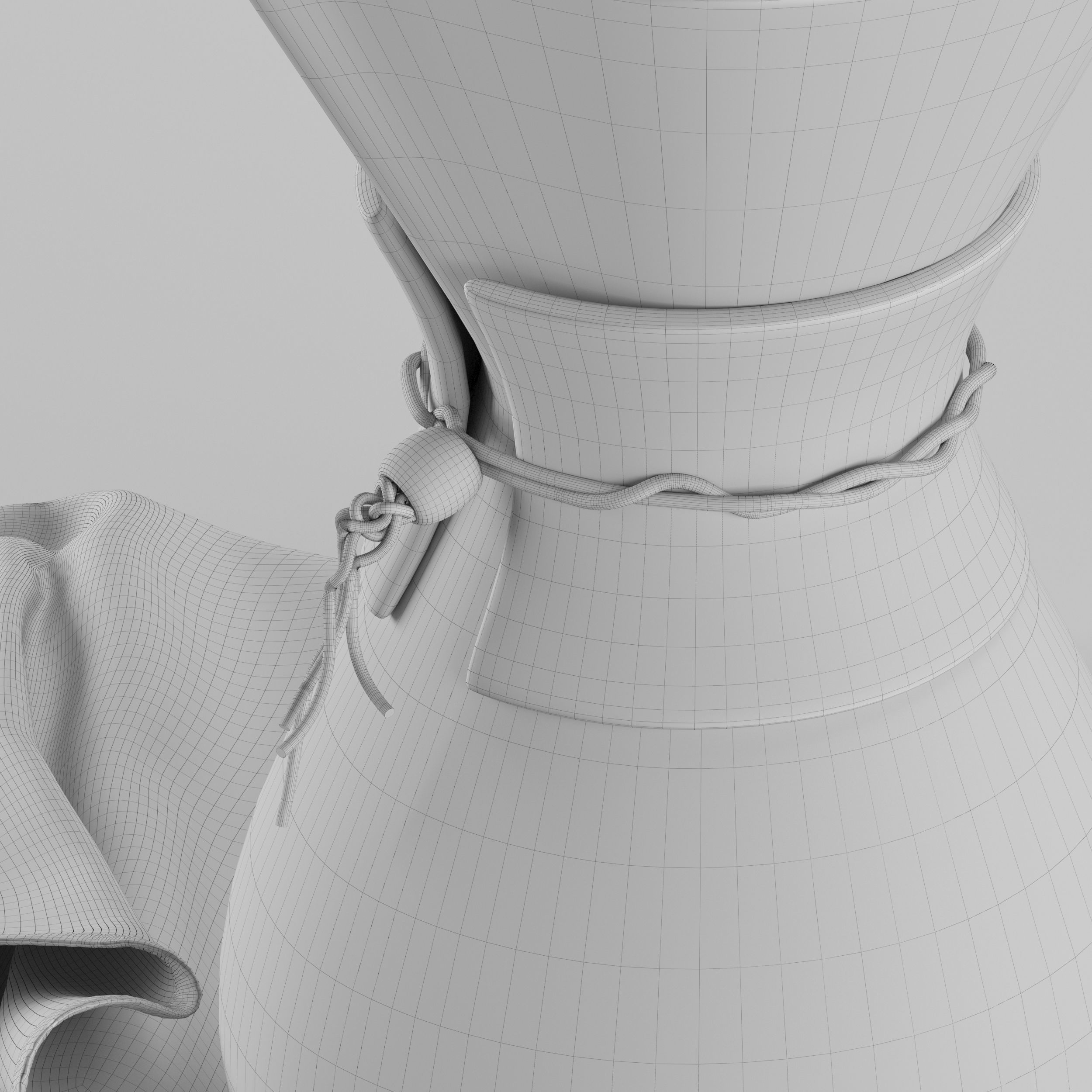 Chemex coffee maker and cups on wooden tray 3D model_29