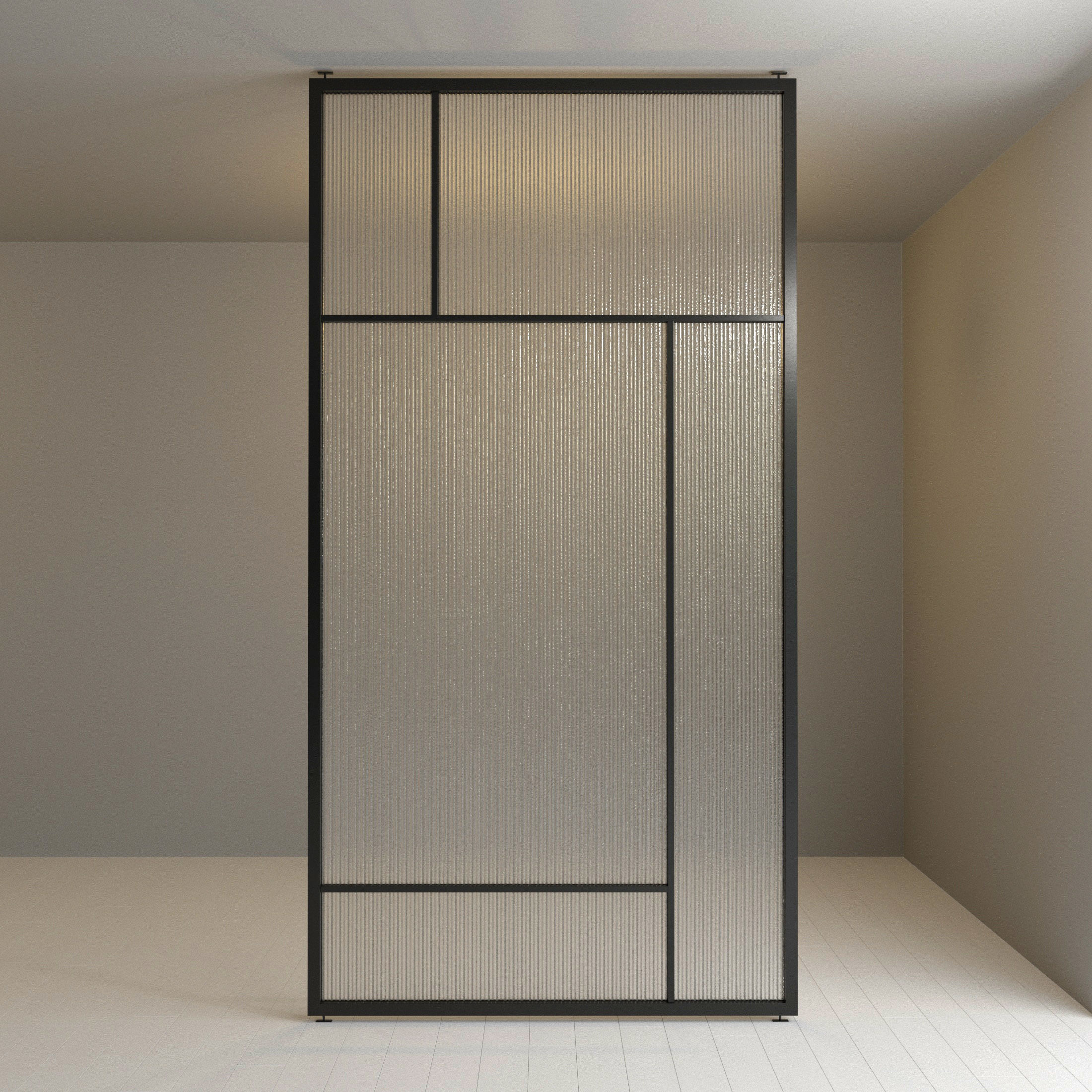 2 Glass partition door Set  9 partition models 3D Model Collection_14