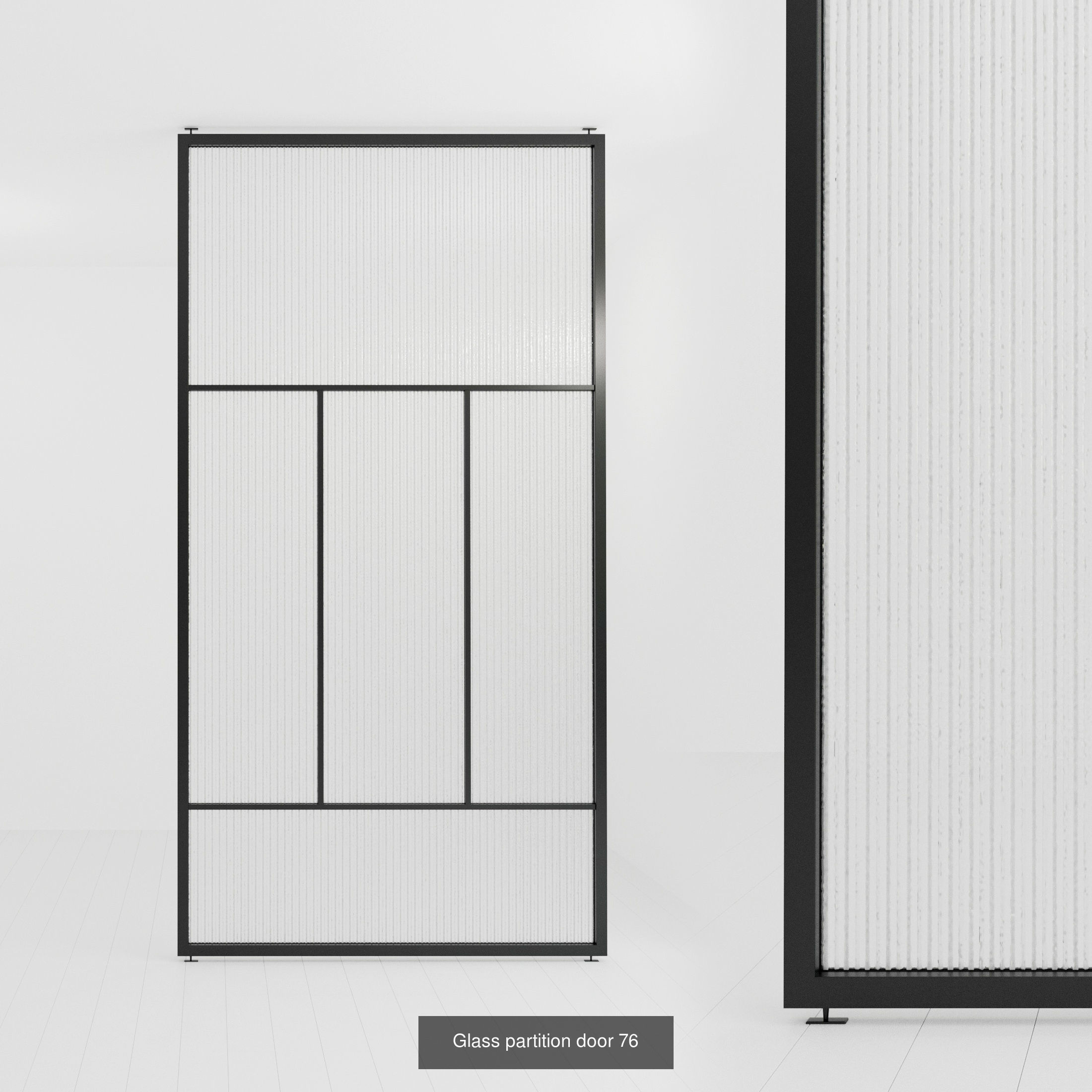 2 Glass partition door Set  9 partition models 3D Model Collection_5