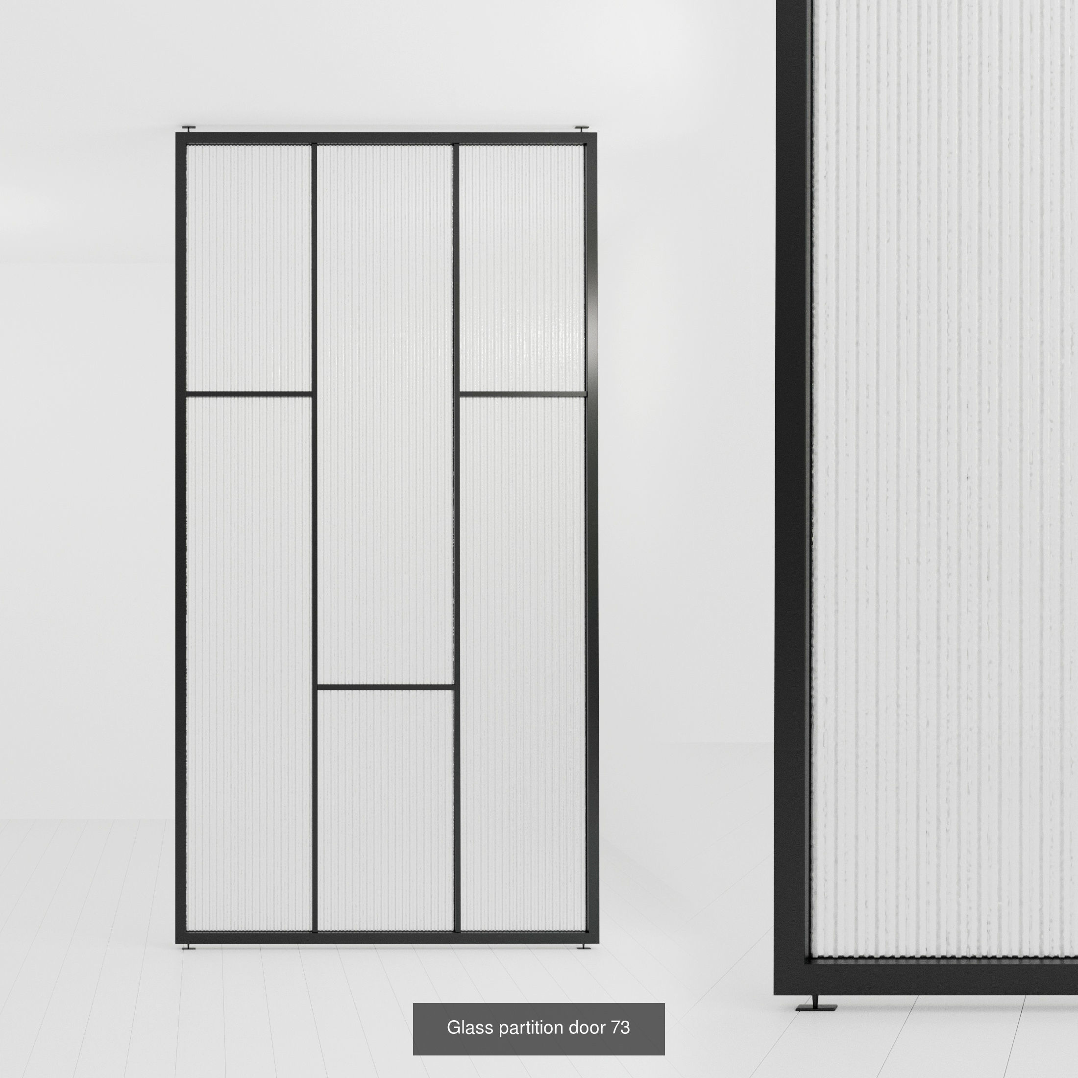 2 Glass partition door Set  9 partition models 3D Model Collection_8