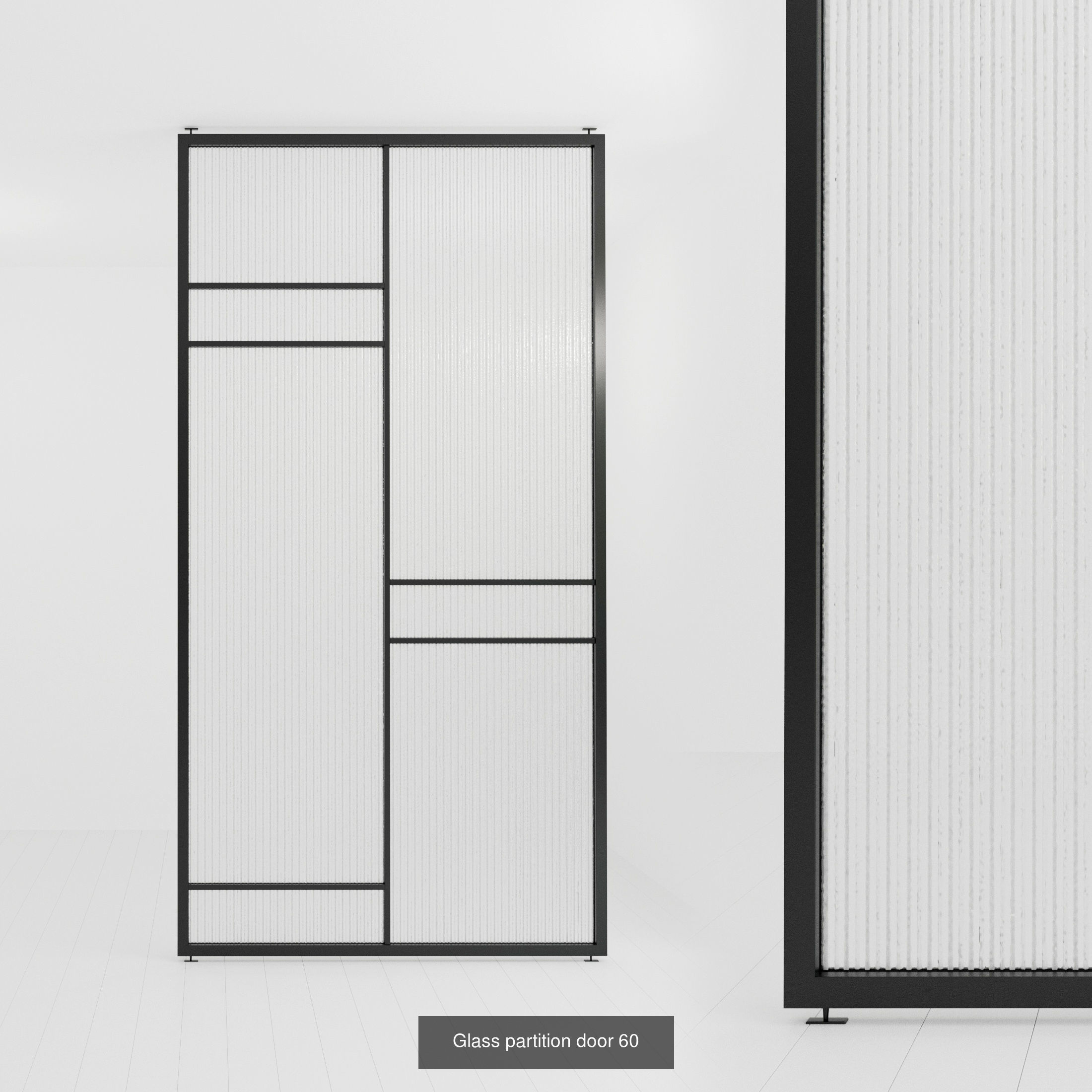 2 Glass partition door Set  9 partition models 3D Model Collection_4