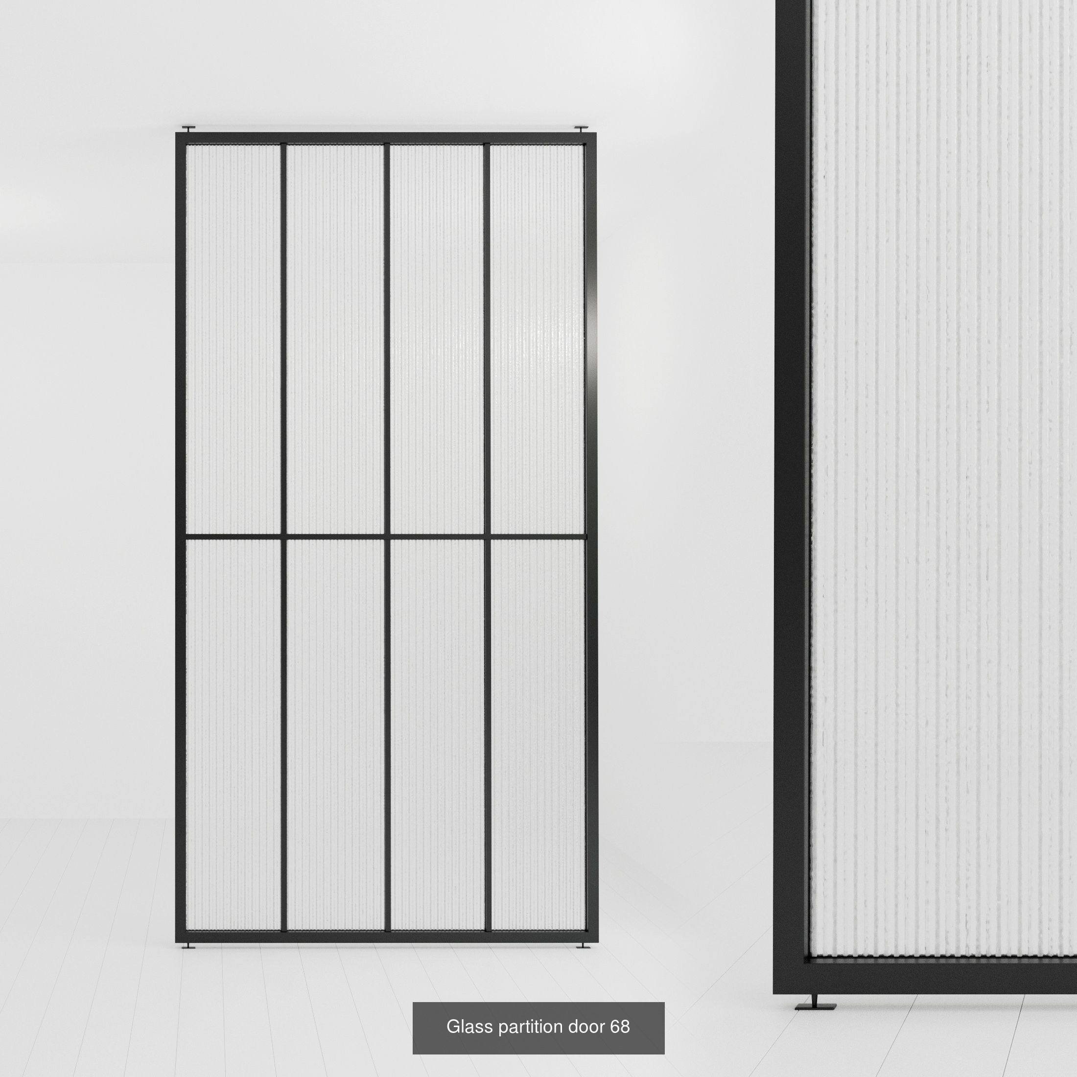 2 Glass partition door Set  9 partition models 3D Model Collection_2