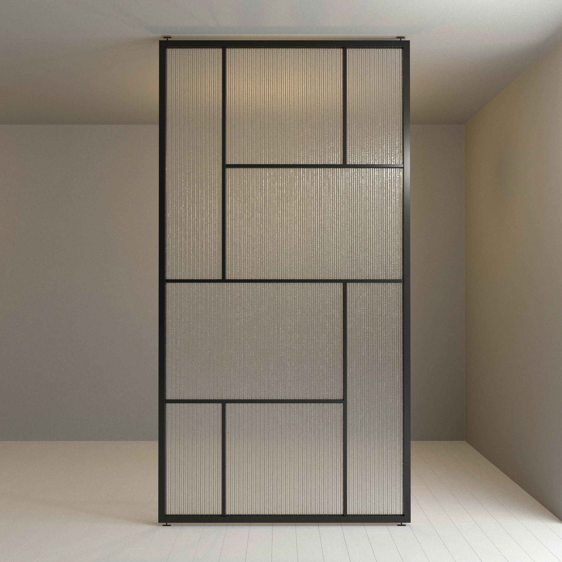 2 Glass partition door Set  9 partition models 3D Model Collection_15