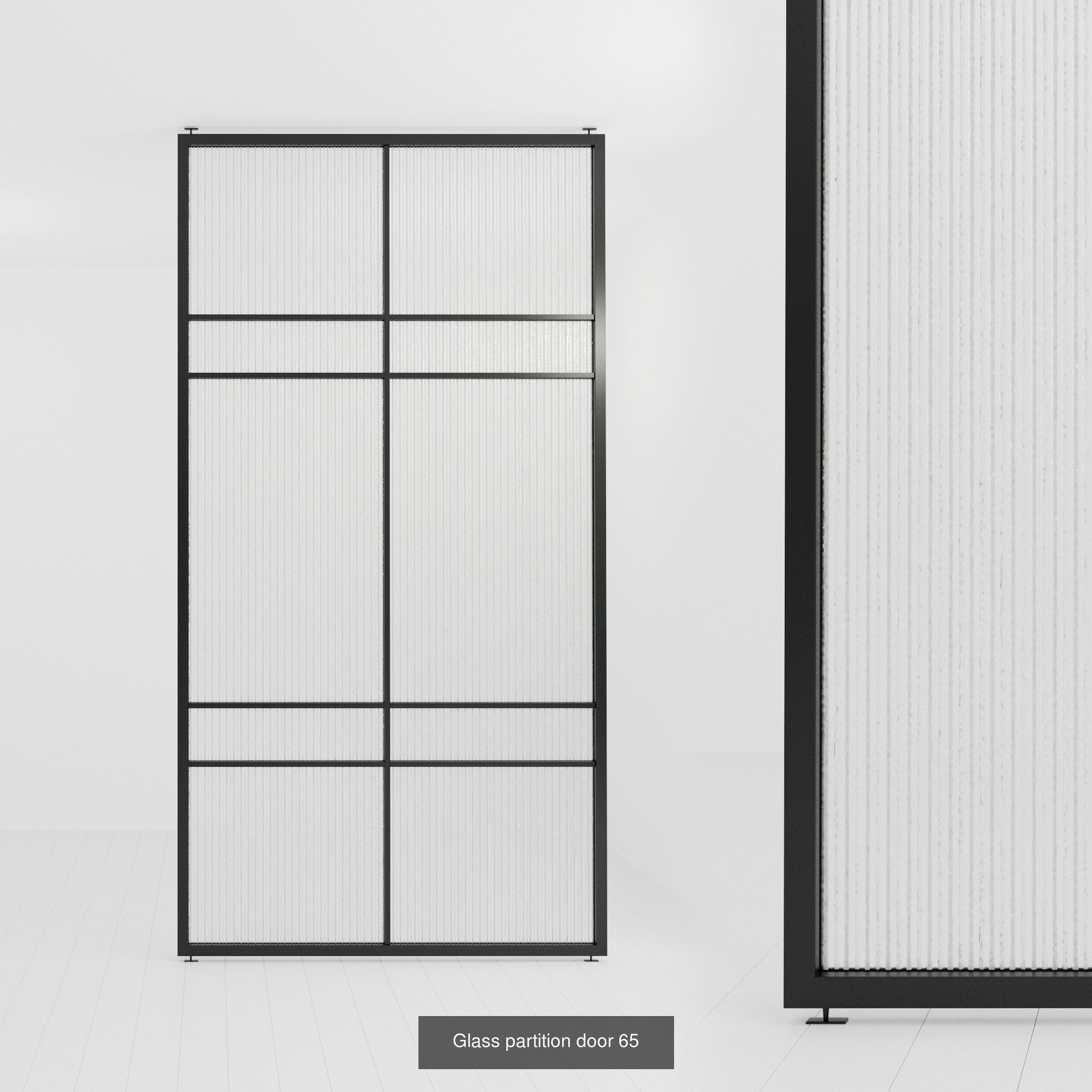 2 Glass partition door Set  9 partition models 3D Model Collection_3