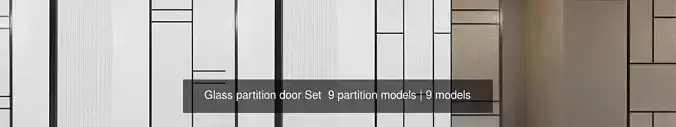 2 Glass partition door Set  9 partition models