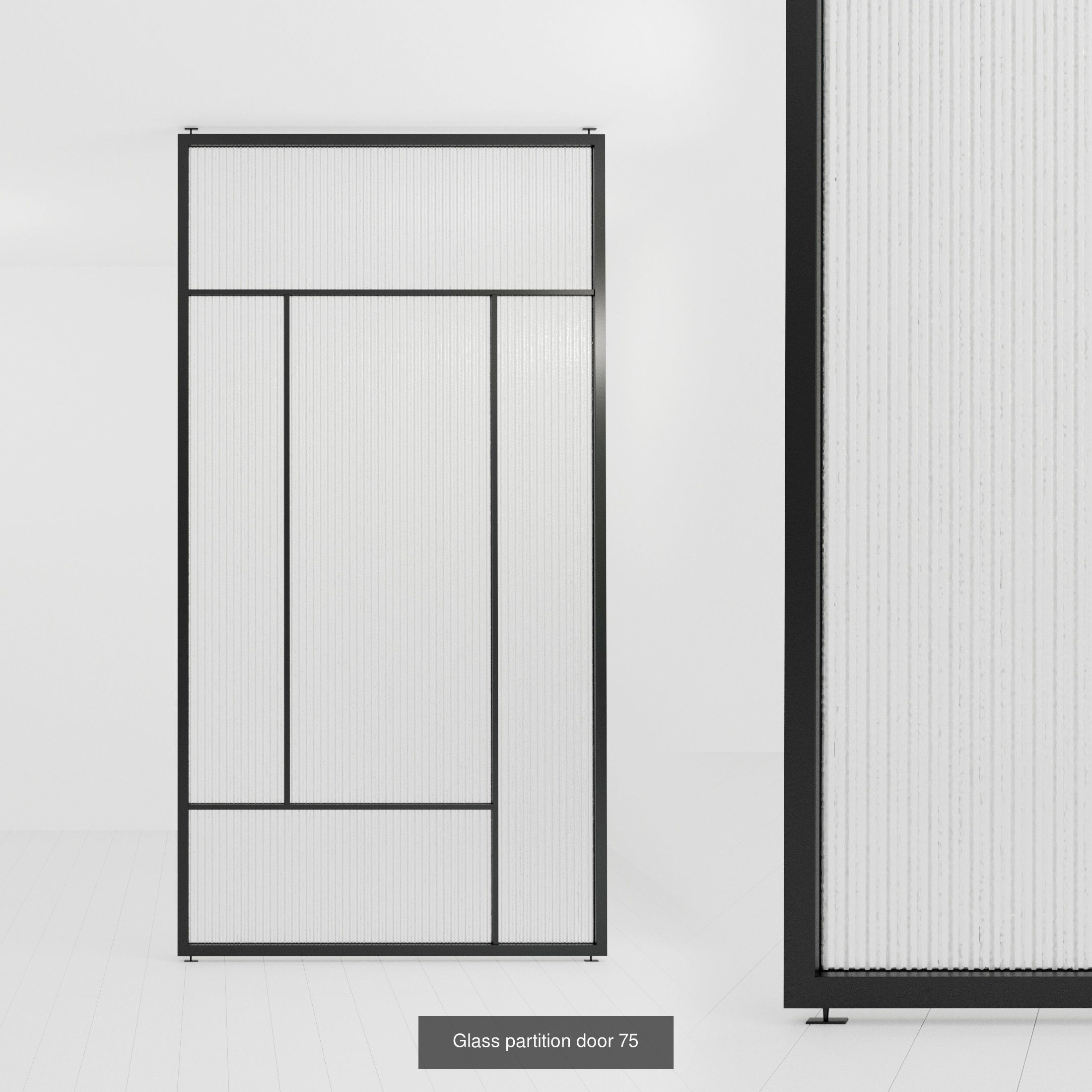 2 Glass partition door Set  9 partition models 3D Model Collection_6