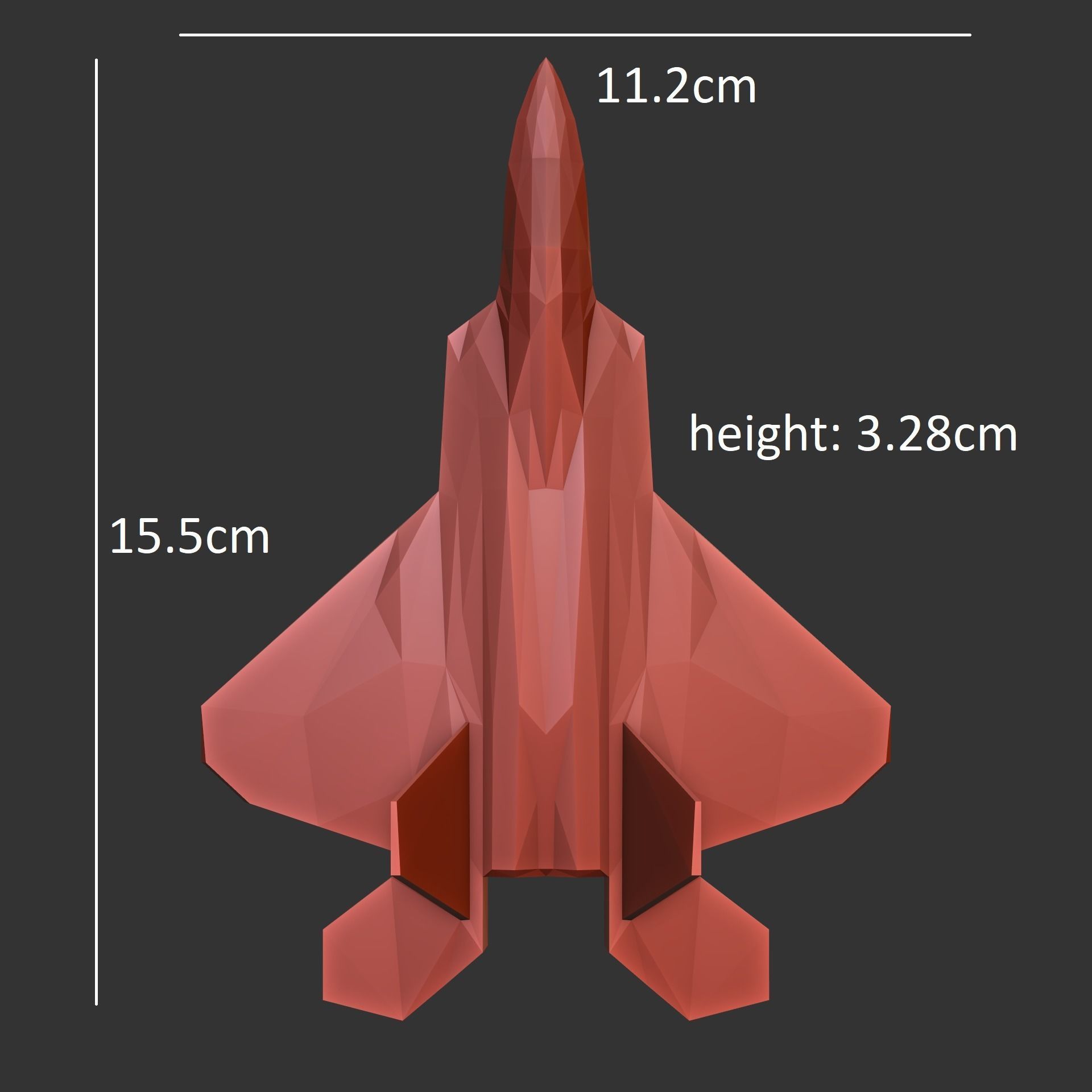 F22 Raptor Lowpoly 3d Print 3D print model_11