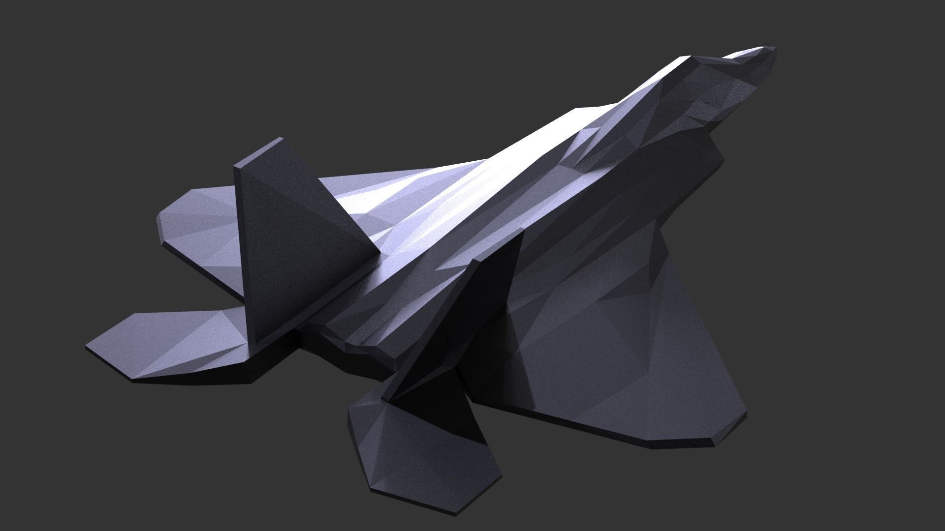 F22 Raptor Lowpoly 3d Print 3D print model_3