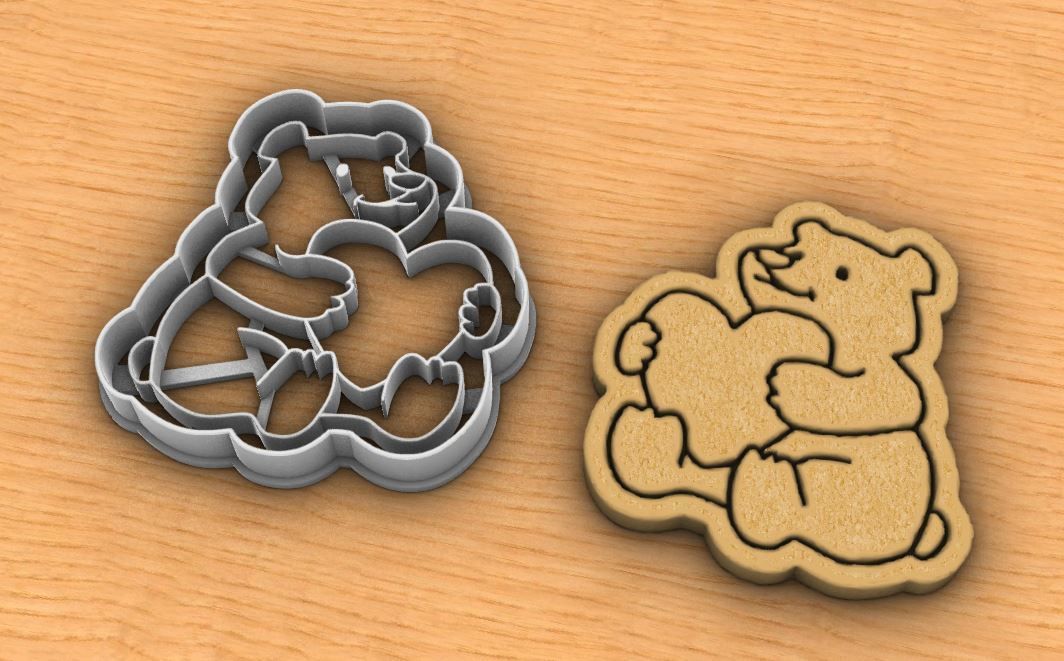 Teddy bear cookie cutter v3 3D print model_5