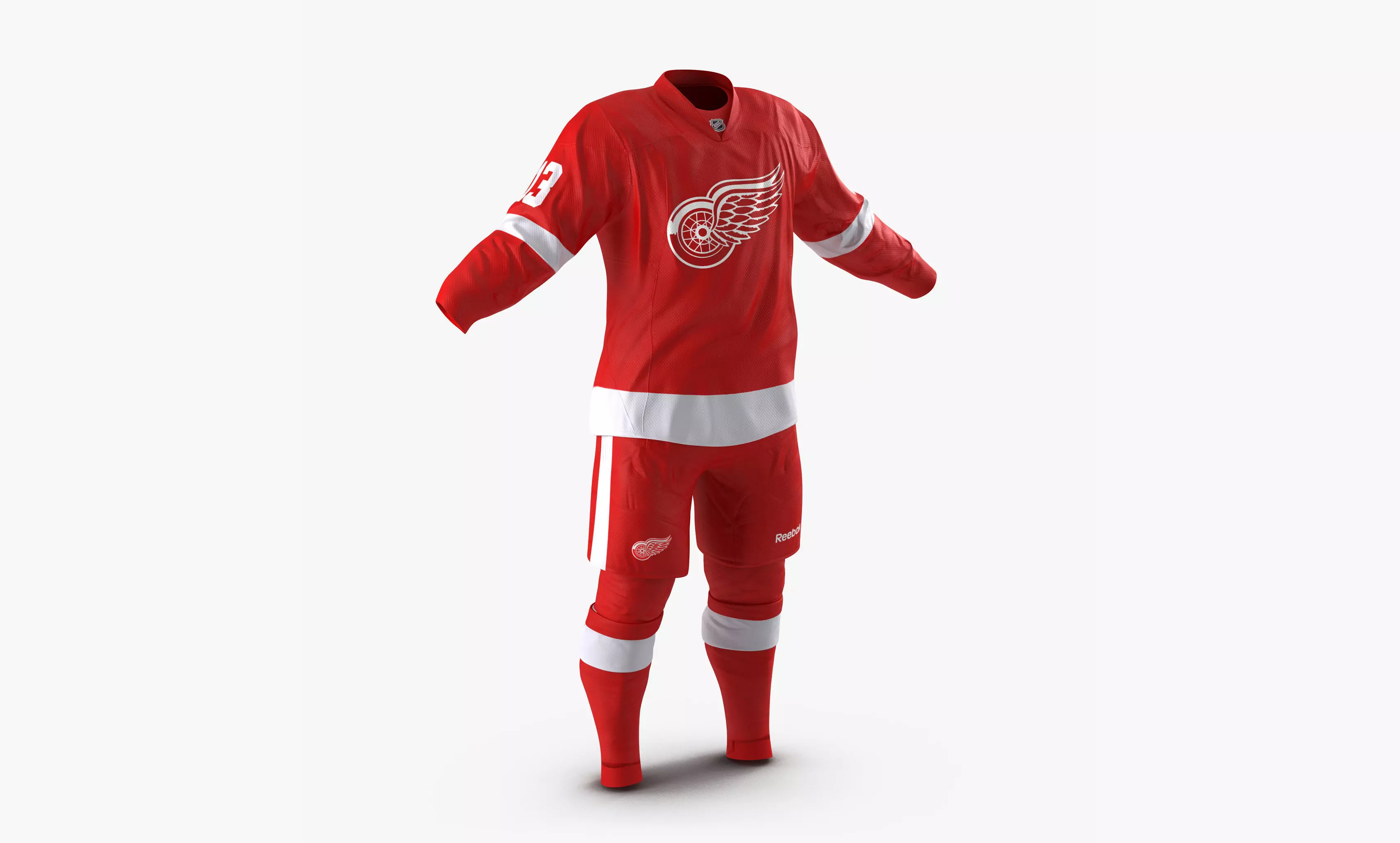 Hockey Clothes Detroit Red Wings 3D model