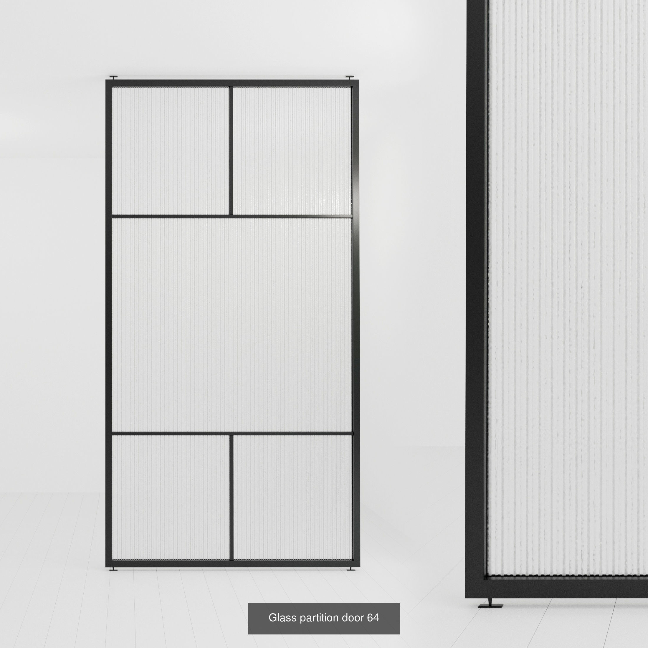 3 Glass partition door Set  9 partition models 3D Model Collection_6