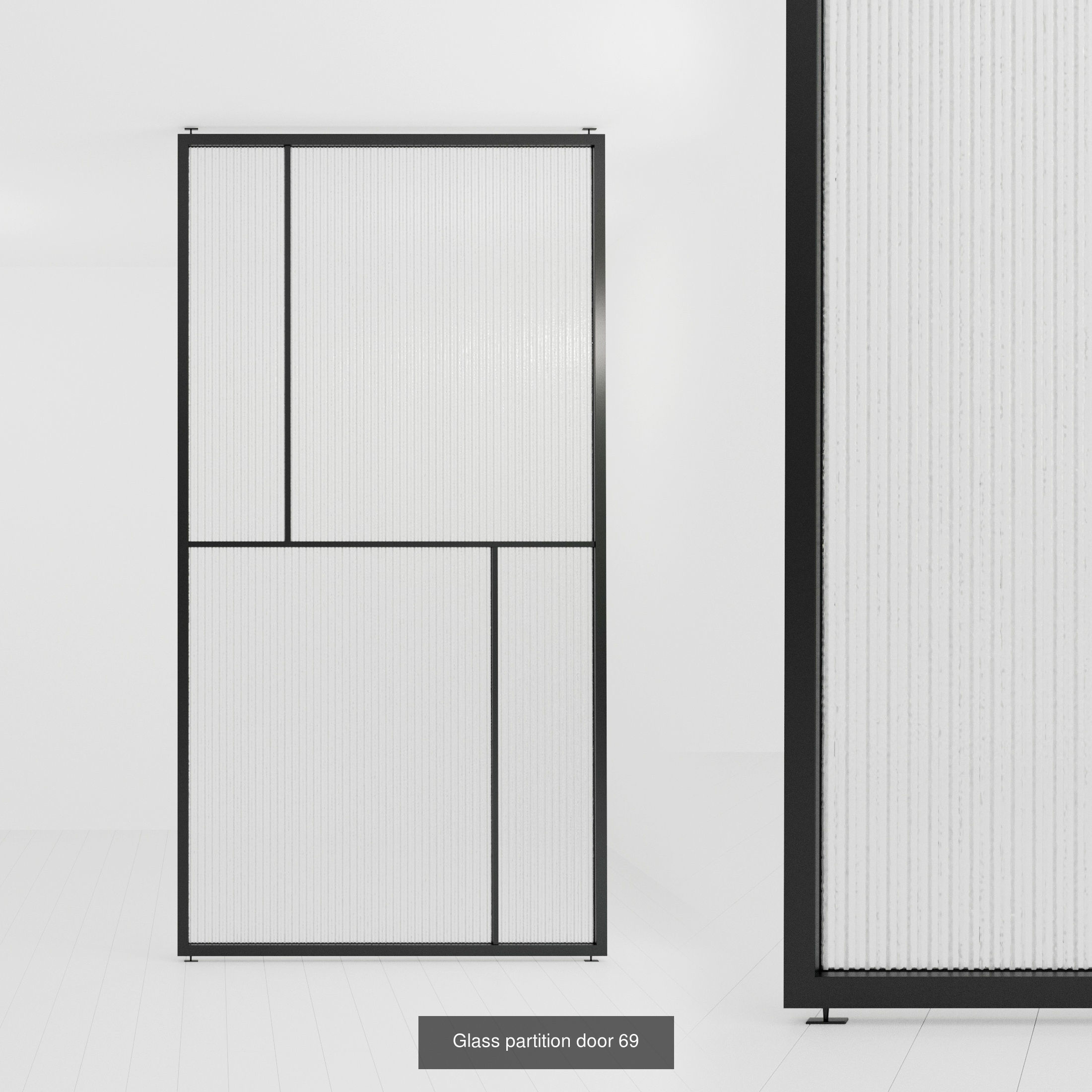 3 Glass partition door Set  9 partition models 3D Model Collection_3