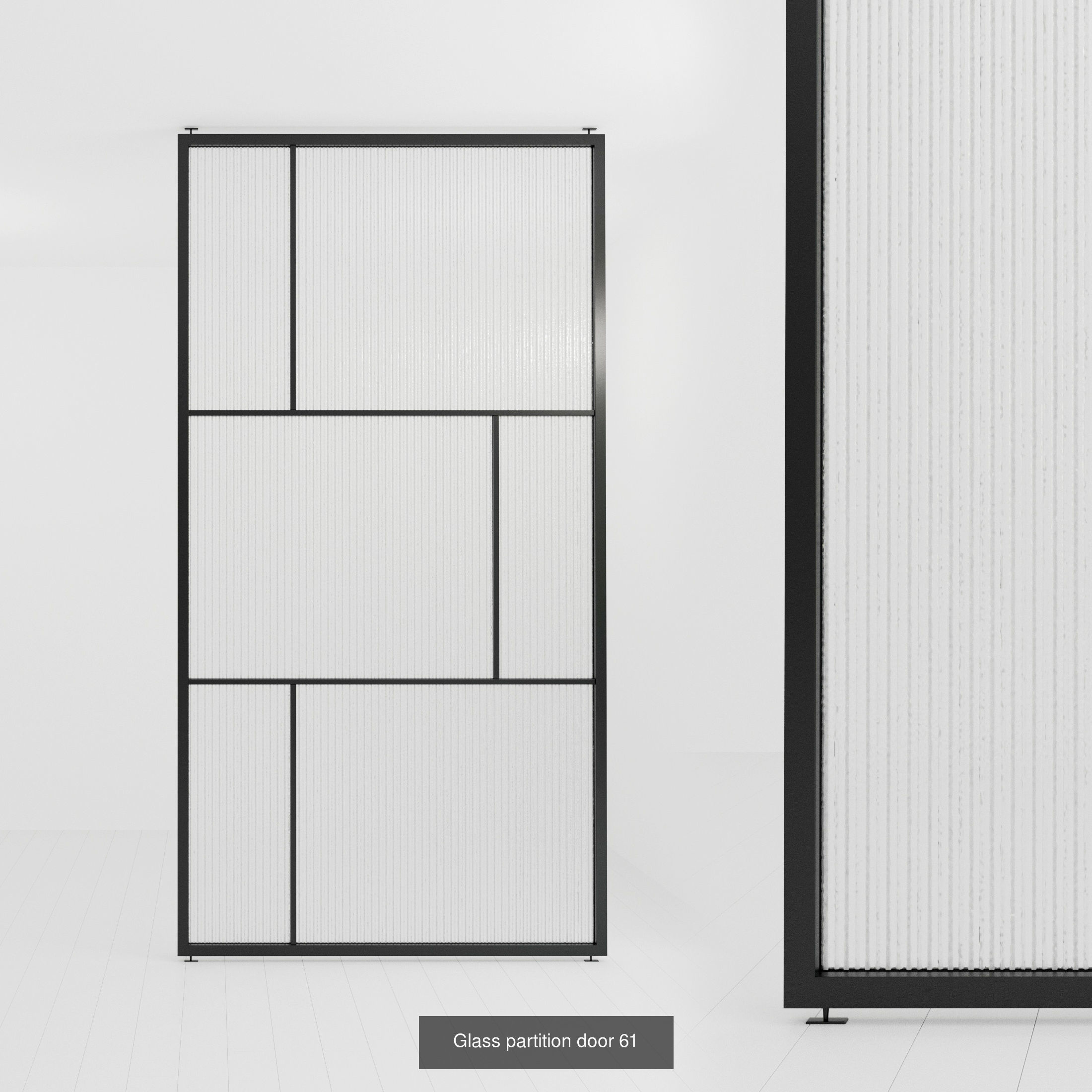 3 Glass partition door Set  9 partition models 3D Model Collection_9