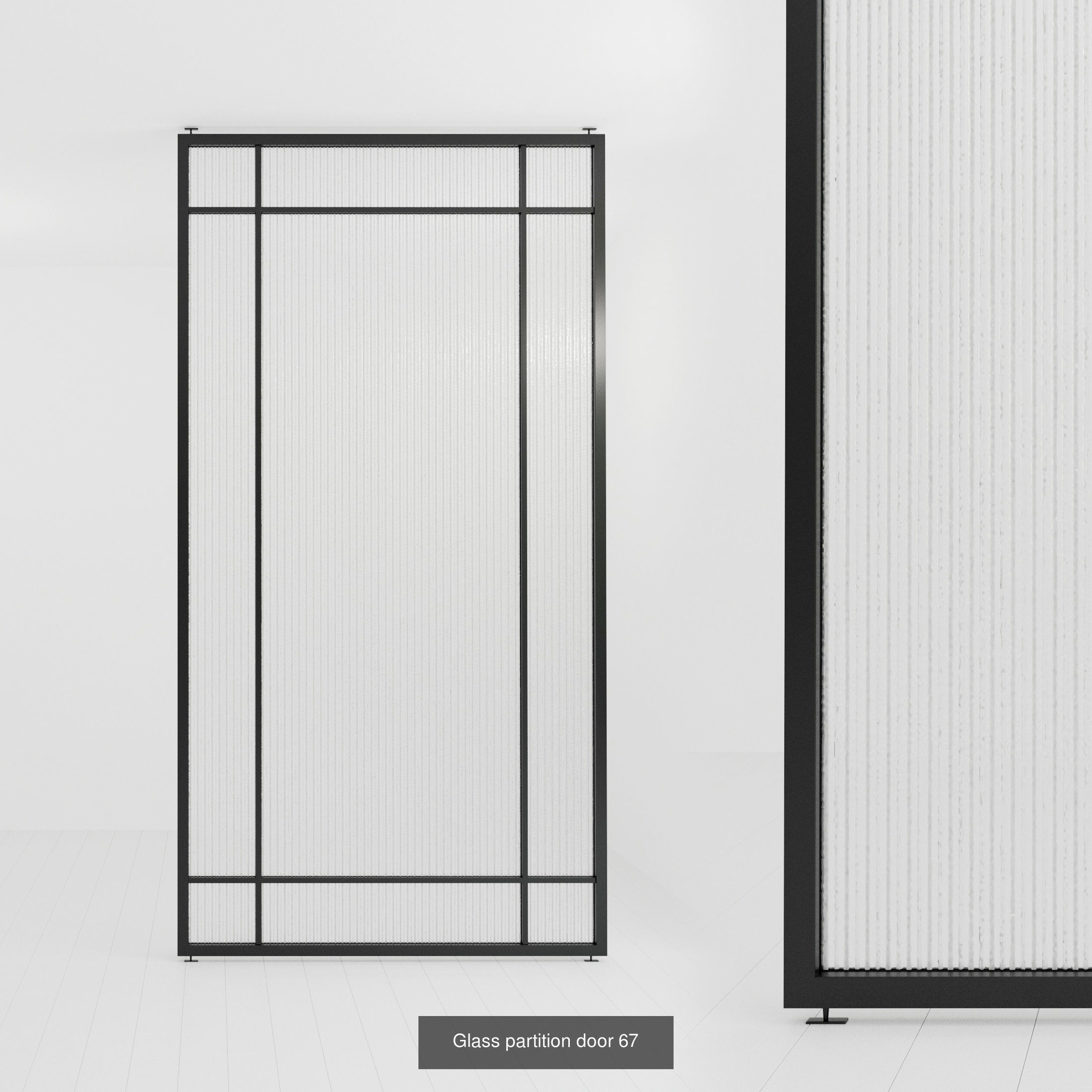 3 Glass partition door Set  9 partition models 3D Model Collection_4