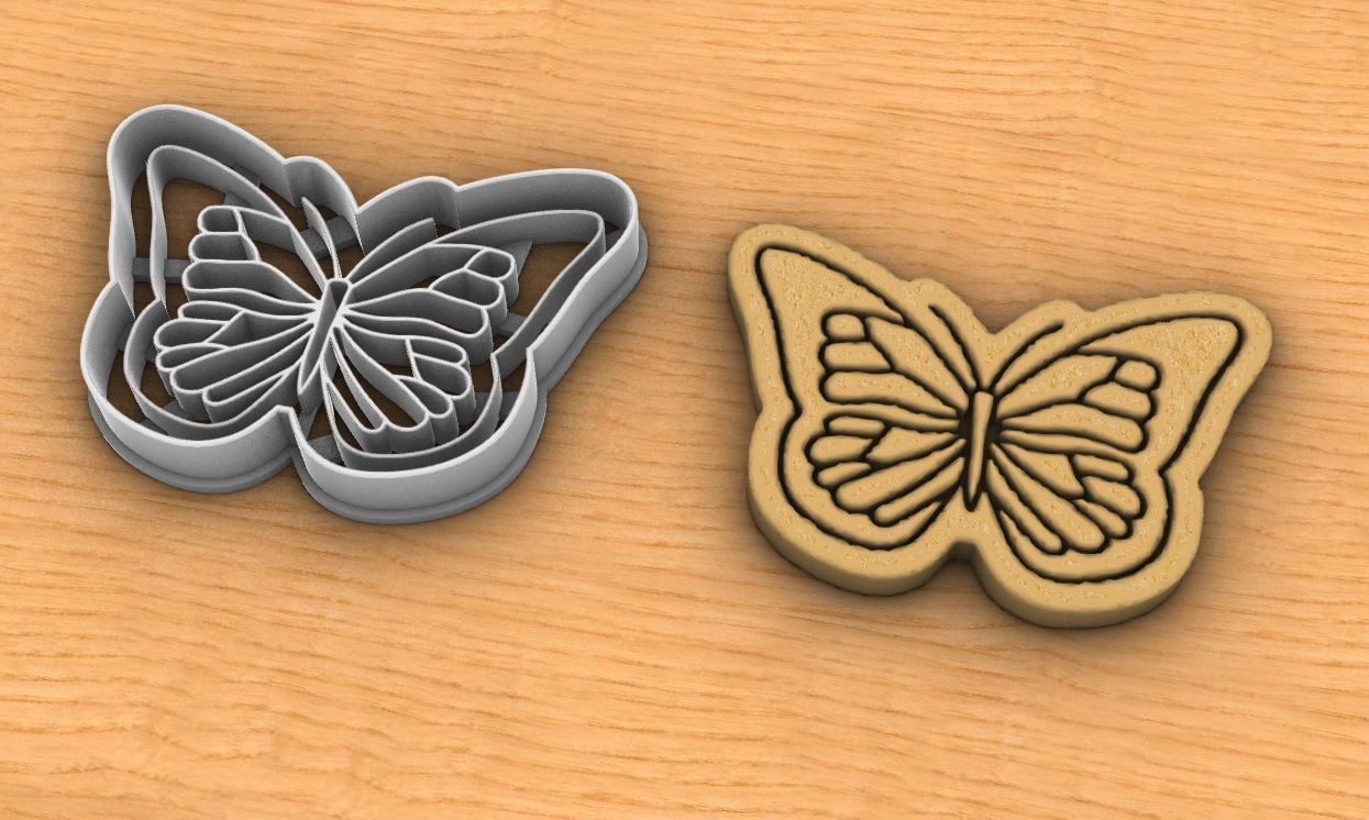 Butterfly cookie cutter 3D print model_4