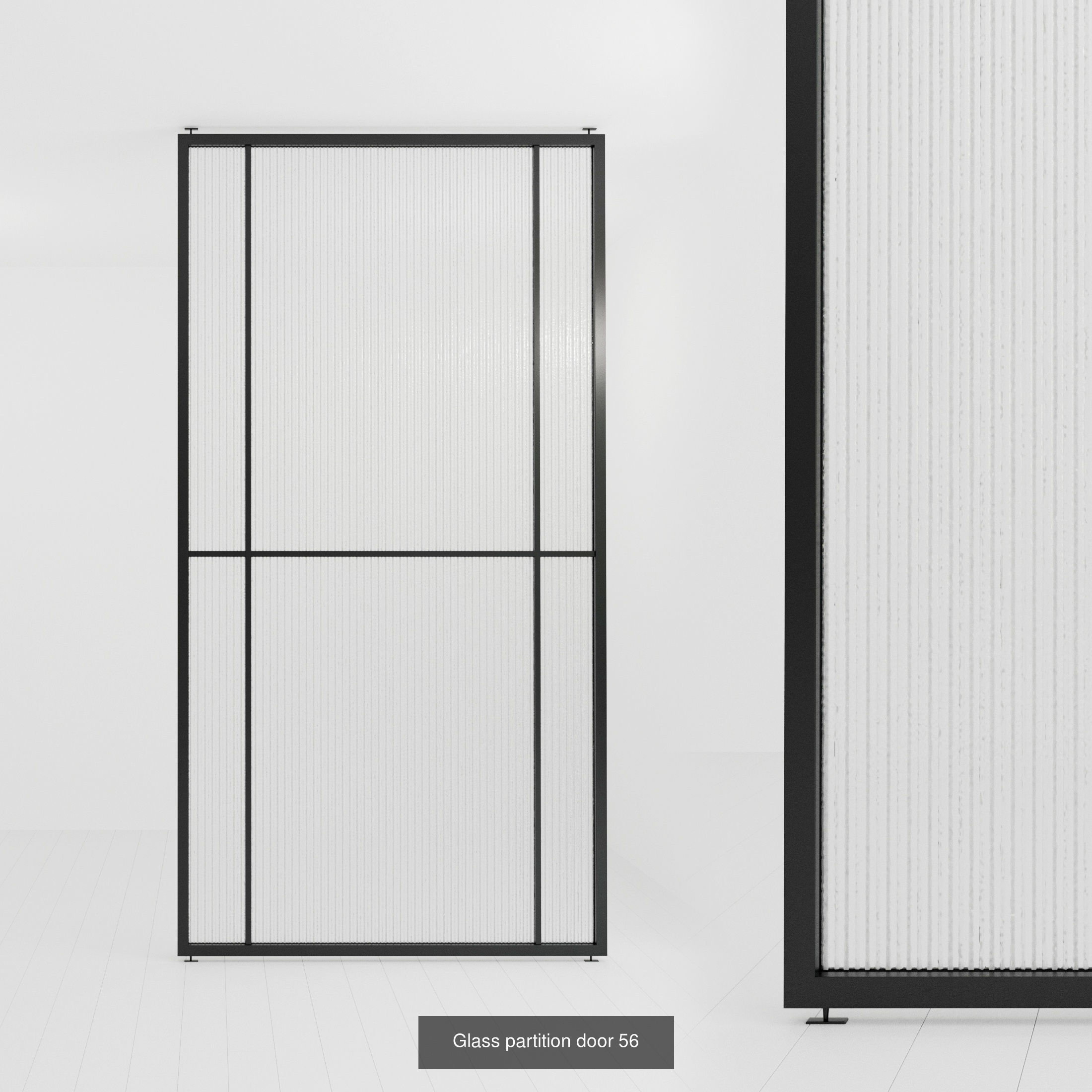 4 Glass partition door Set  9 partition models 3D Model Collection_1