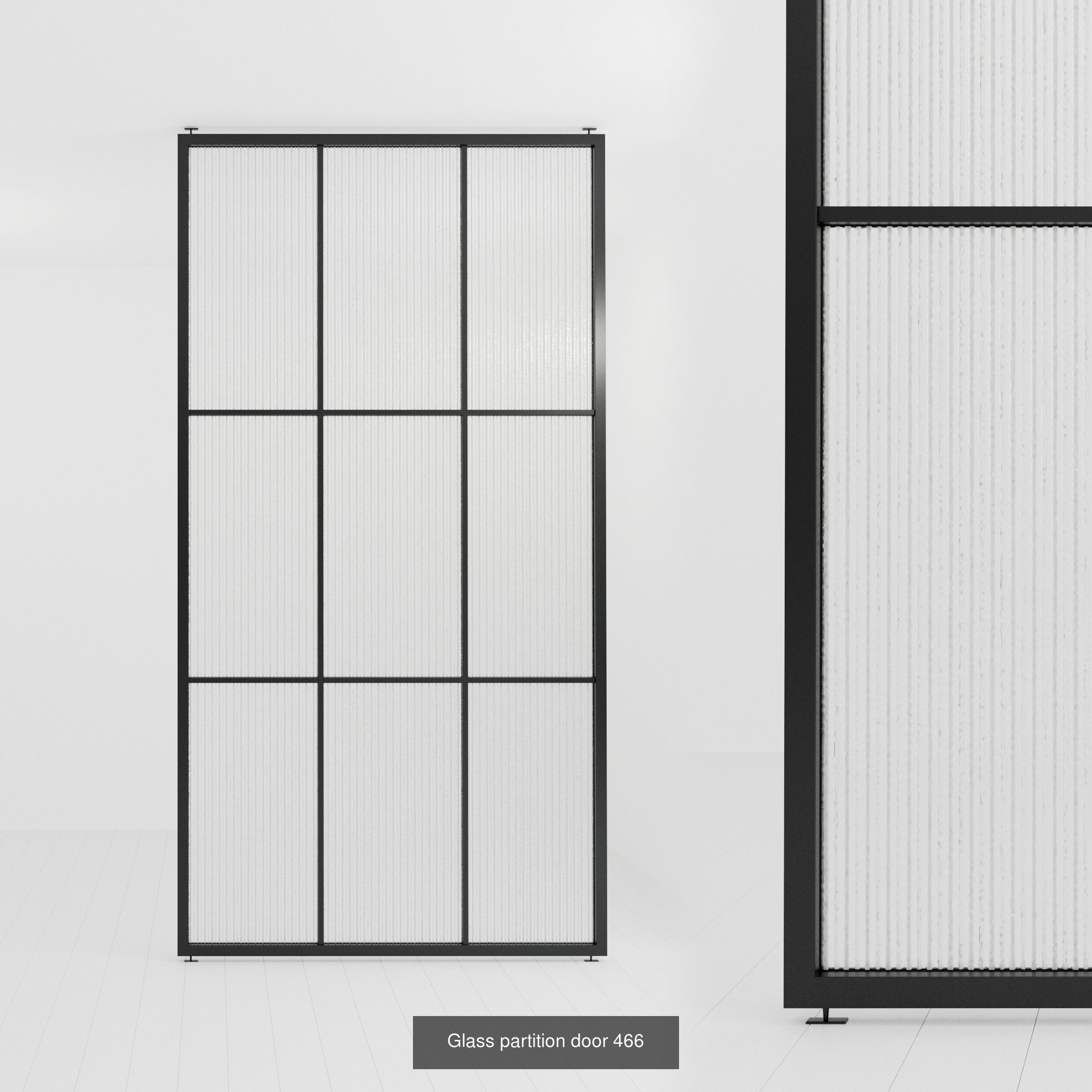 4 Glass partition door Set  9 partition models 3D Model Collection_8