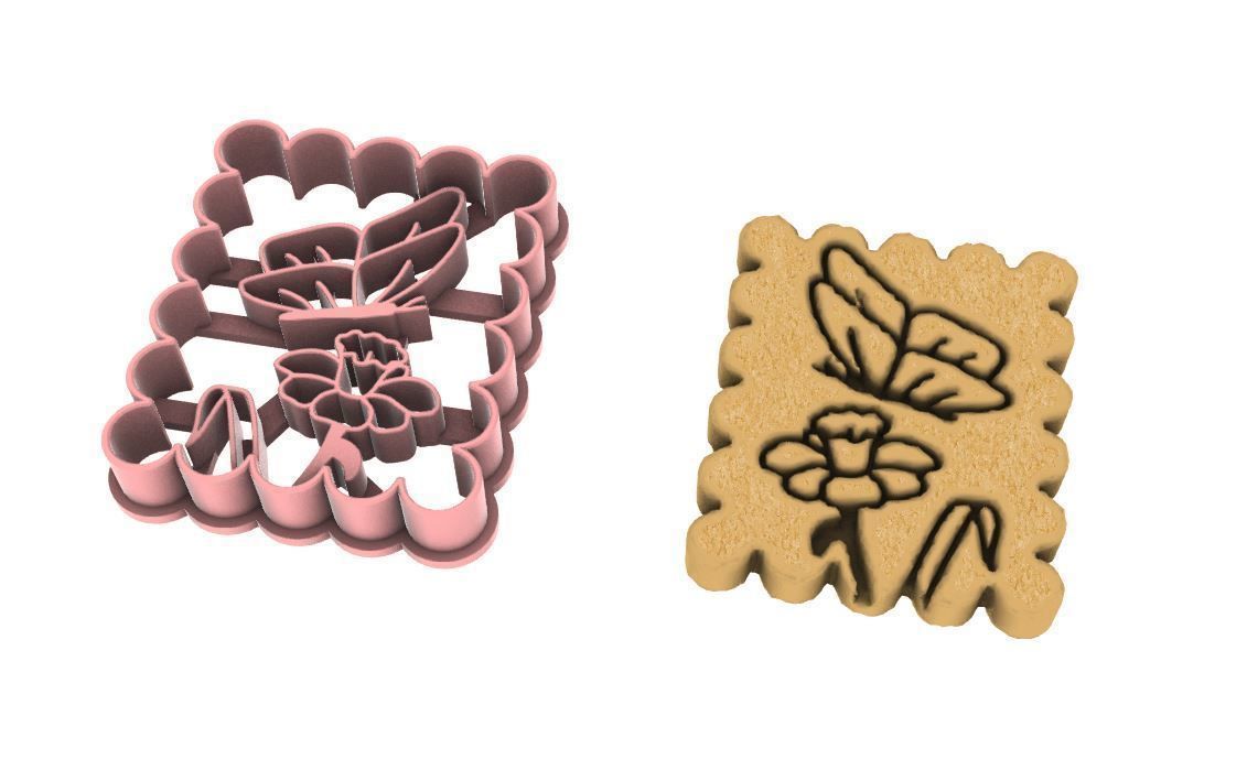 Butterfly cookie cutter v2 3D print model_4