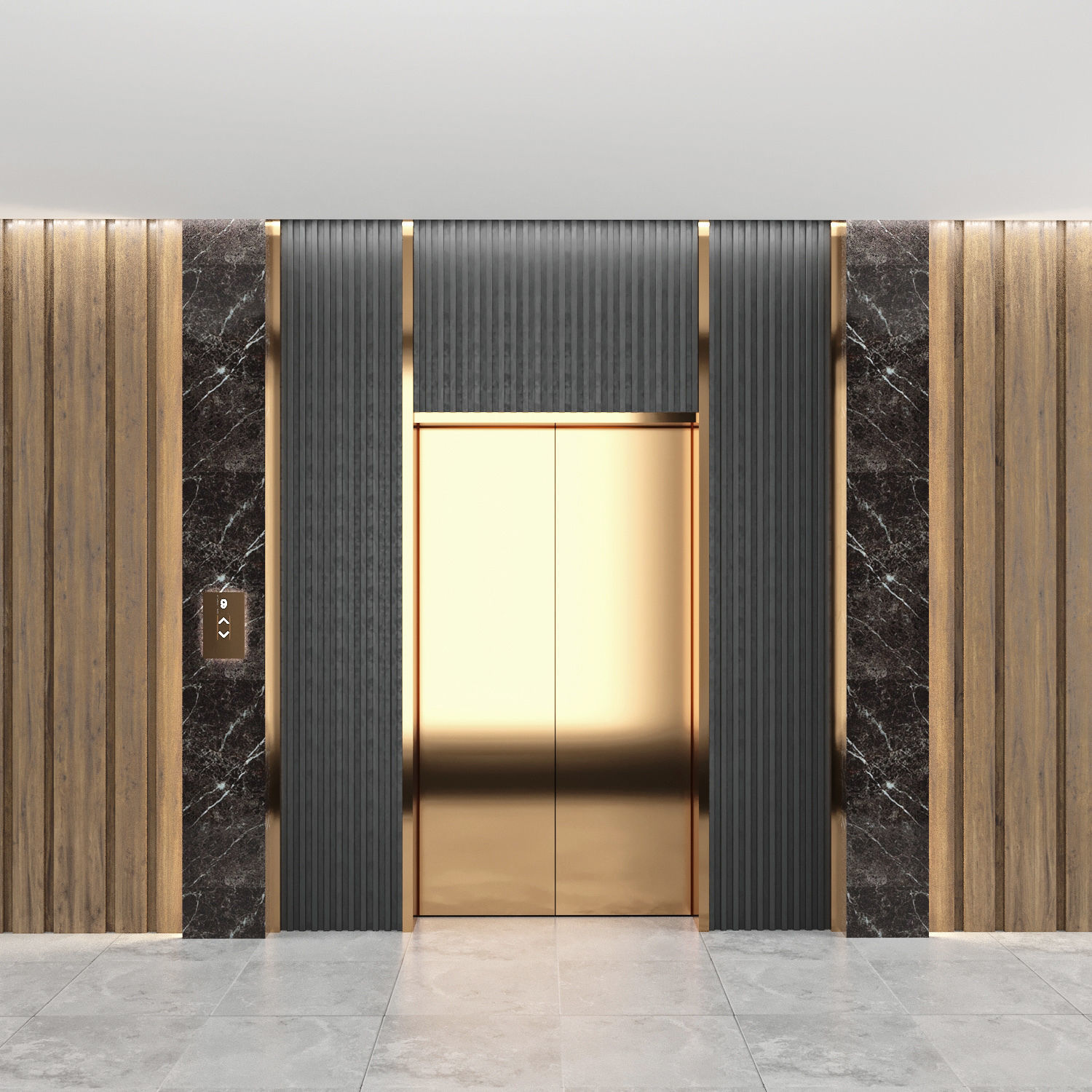 Elevator 2 door 3D model_1
