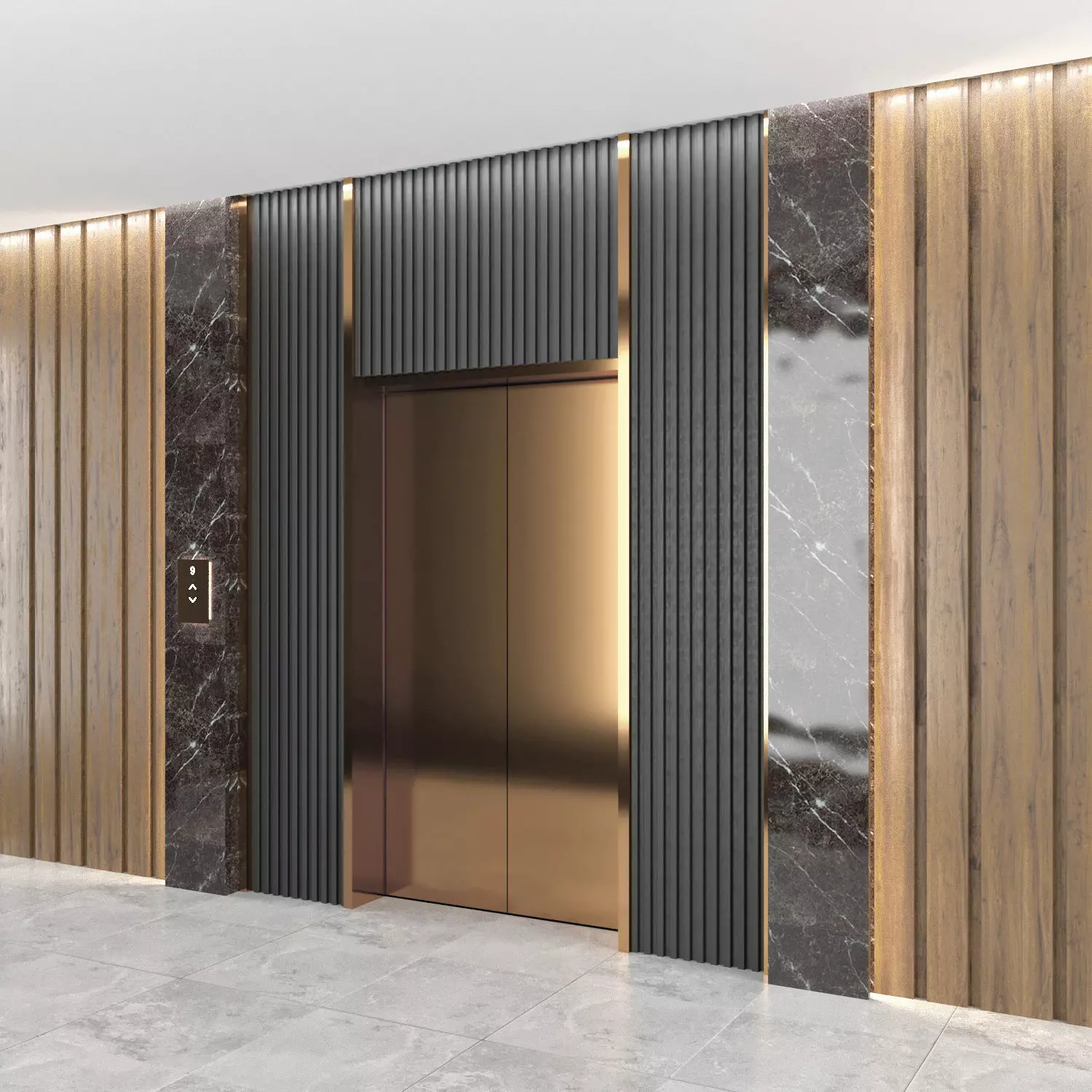 Elevator 2 door 3D model_0