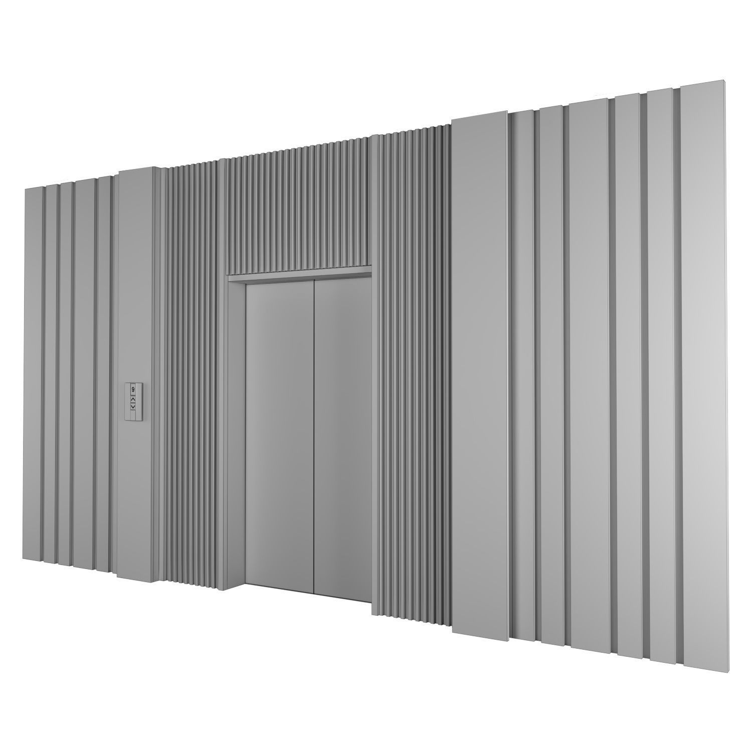 Elevator 2 door 3D model_2