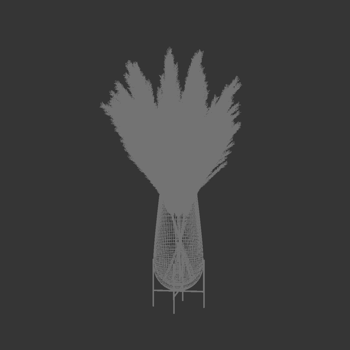 Big dried flower pampas grass in glass vase 5 3D model_6